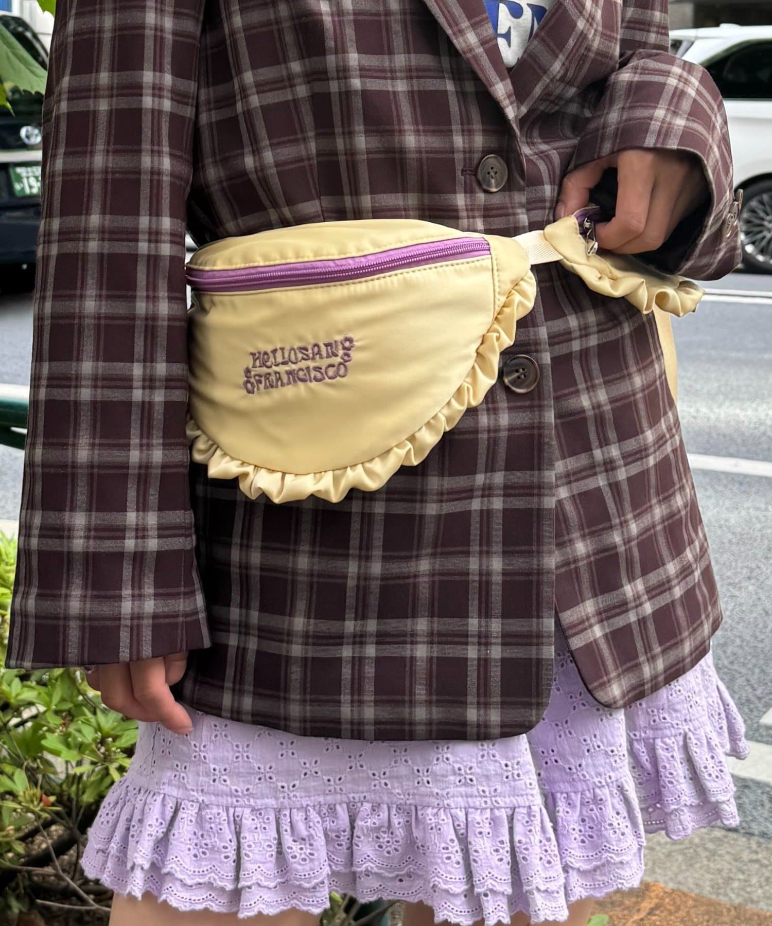 CIAOPANIC TYPY(チャオパニックティピー) 【HELLO.SANFRANCISCO/ハローサンフランシスコ】サテンフリルコンビウエストBAG