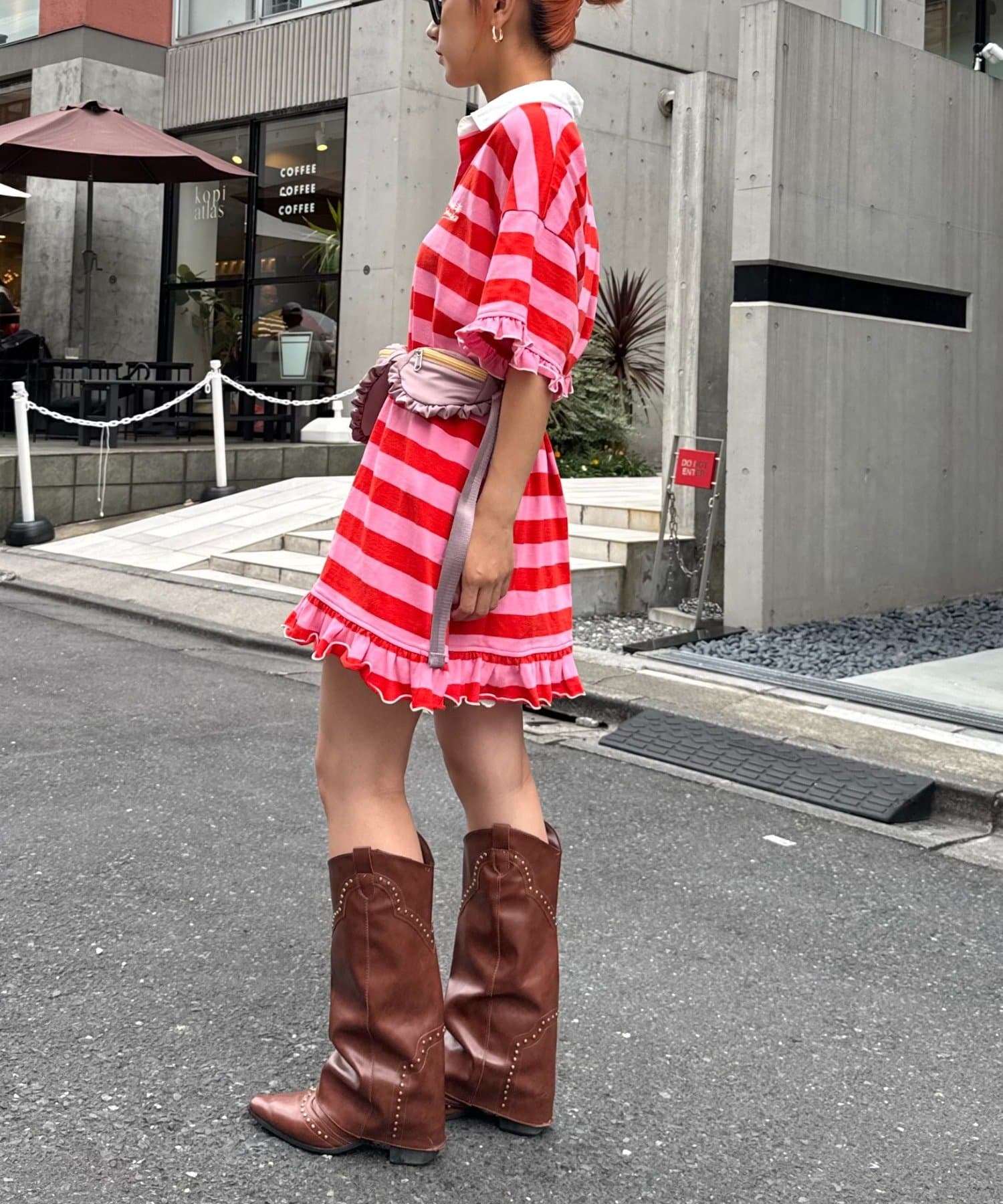 CIAOPANIC TYPY(チャオパニックティピー) 【HELLO.SANFRANCISCO/ハローサンフランシスコ】サテンフリルコンビウエストBAG