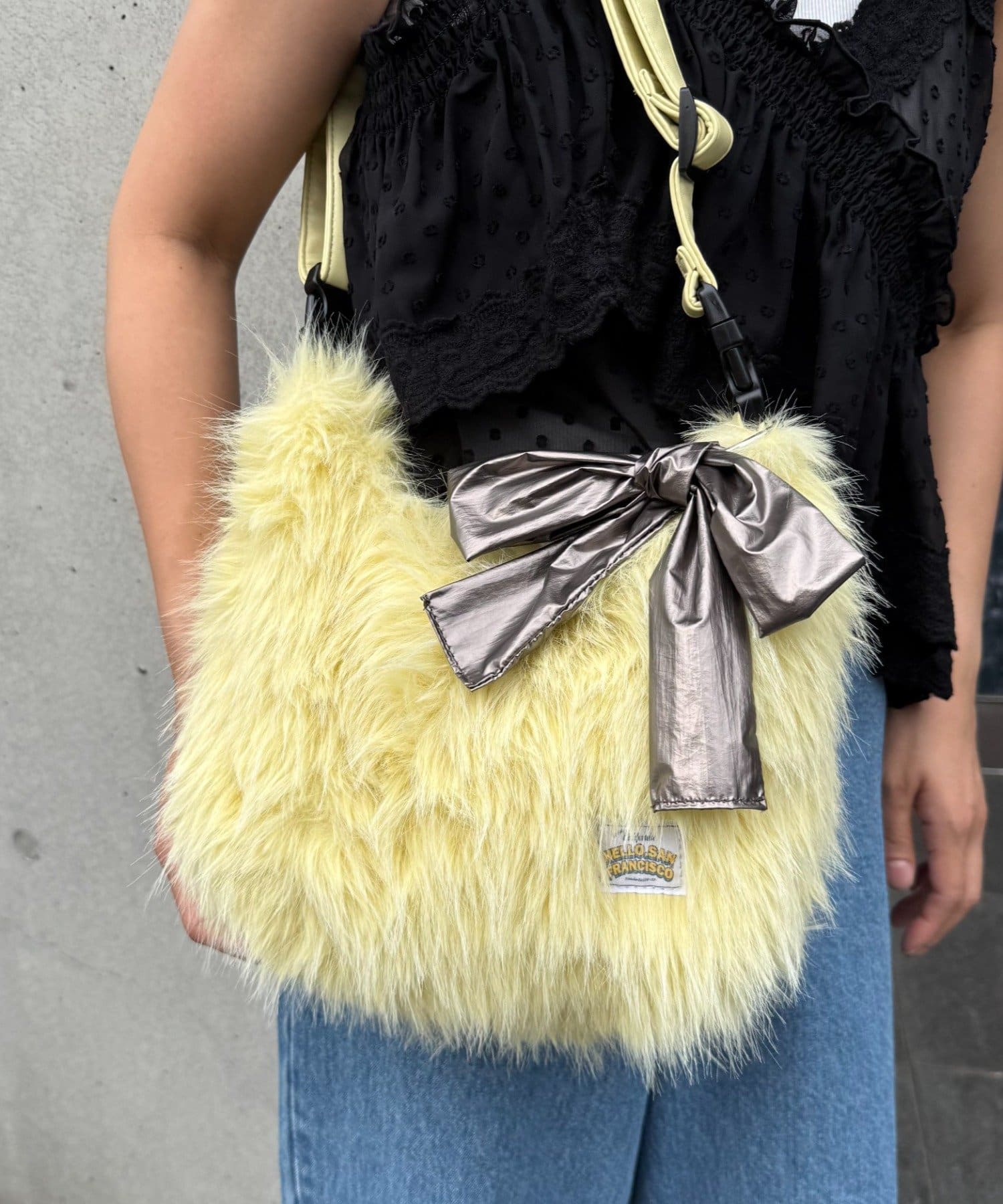 CIAOPANIC TYPY(チャオパニックティピー) 【HELLO.SANFRANCISCO/ハローサンフランシスコ】リボンチャーム付マルチWAYファーBAG