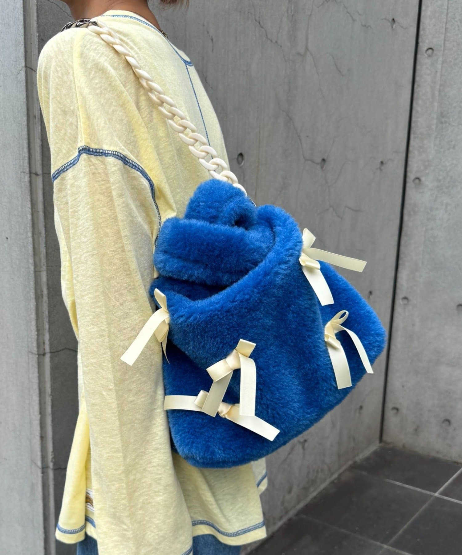 CIAOPANIC TYPY(チャオパニックティピー) 【HELLO.SANFRANCISCO/ハローサンフランシスコ】リボン付ファーBAG