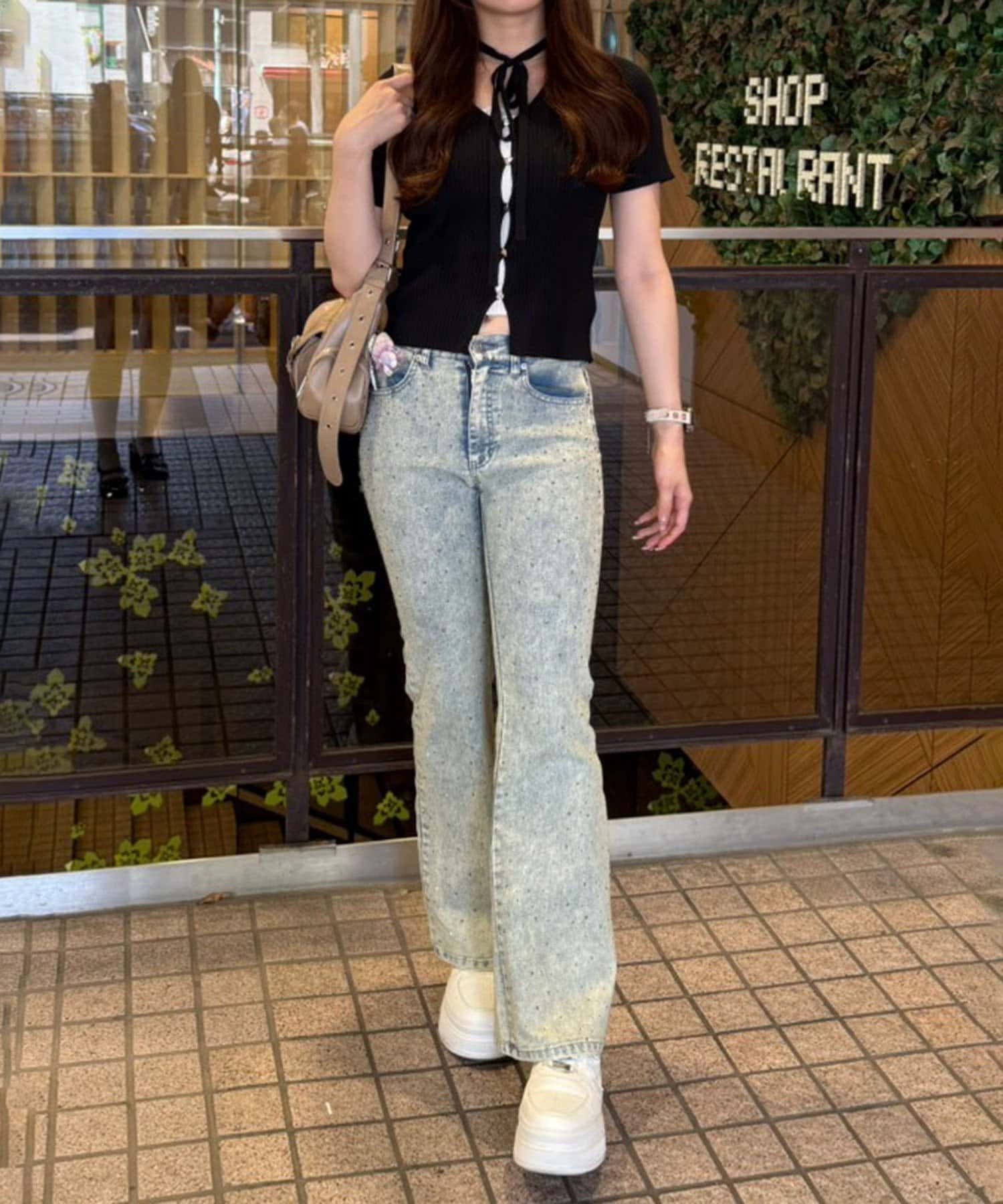 NICE CLAUP / OLIVE des OLIVE OUTLET(ナイスクラップ  / オリーブ デ オリーブ アウトレット) 【RMAF】ハート釦ドッキングカーディガン