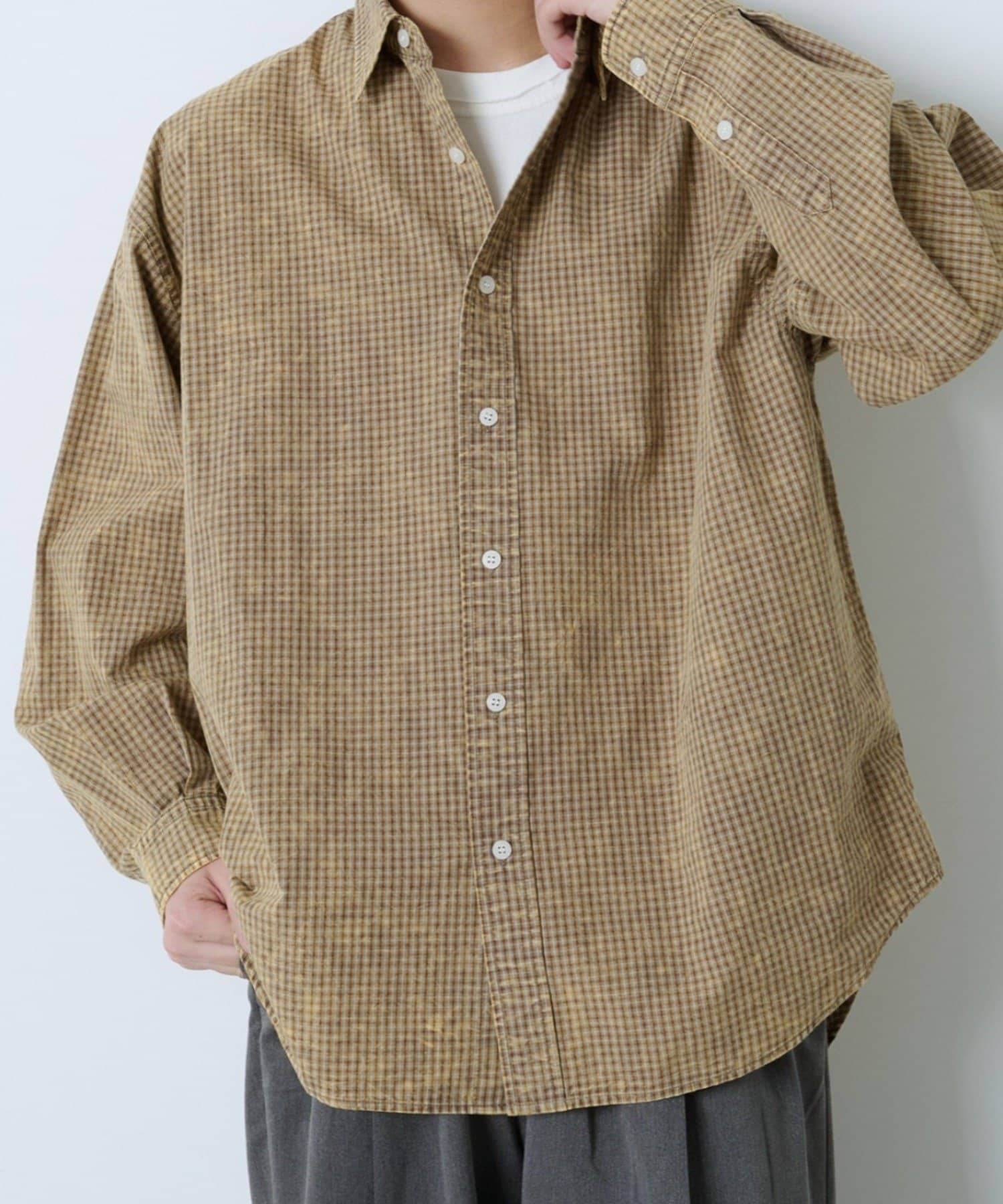 Kastane(カスタネ) 【WHIMSIC】ACID WASHED PLAID SHIRT