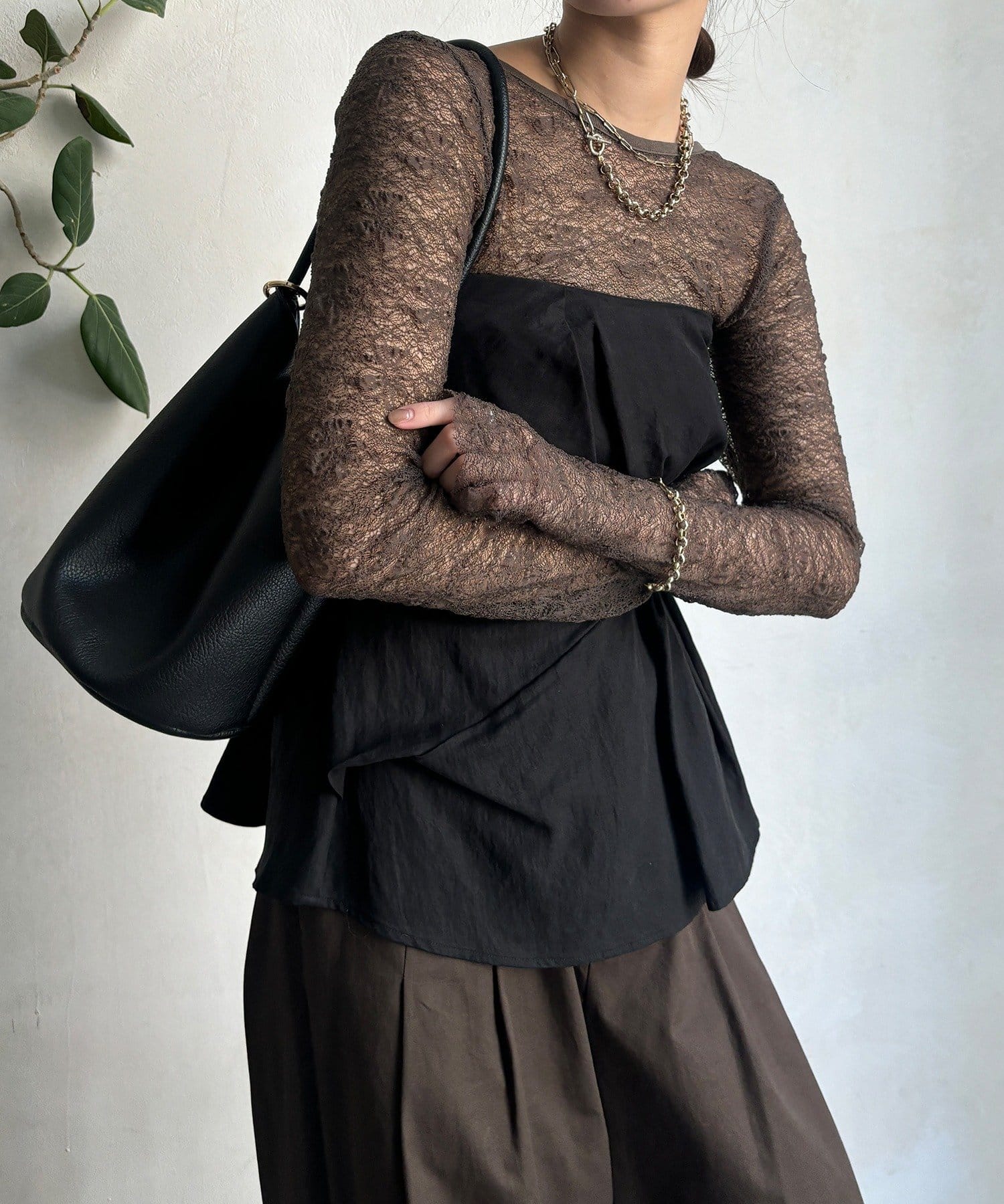 DOUDOU(ドゥドゥ) 【再追加決定！】レースロングスリーブトップス