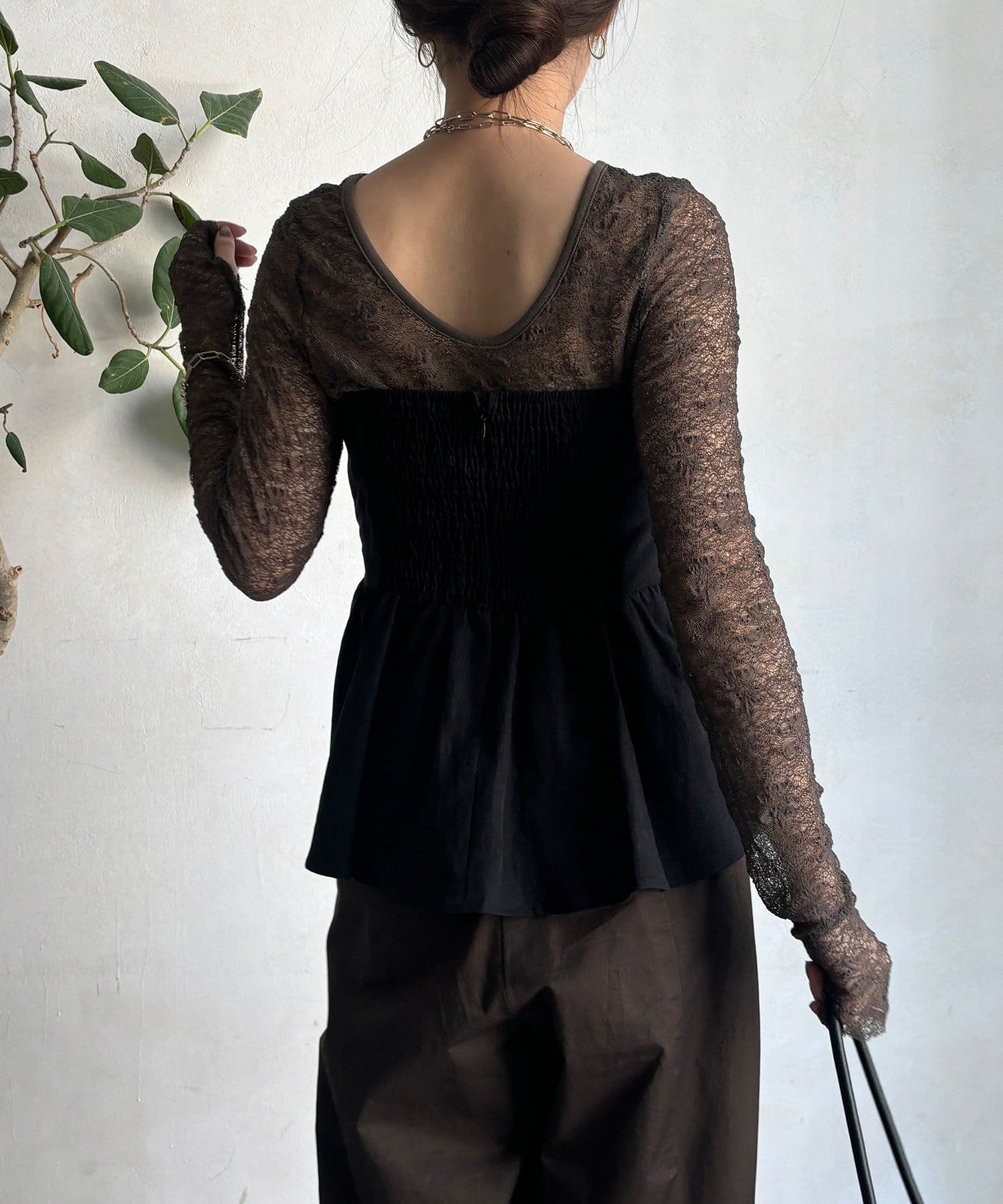 DOUDOU(ドゥドゥ) 【再追加決定！】レースロングスリーブトップス