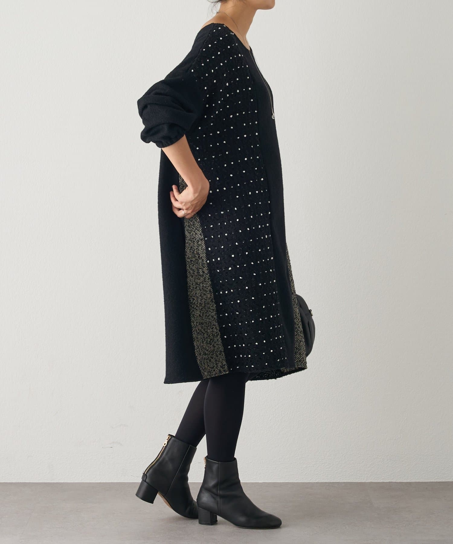 ■MARNI■トップステッチ キャディ ミディワンピース □MARNI□トップステッチ キャディ ミディワンピース