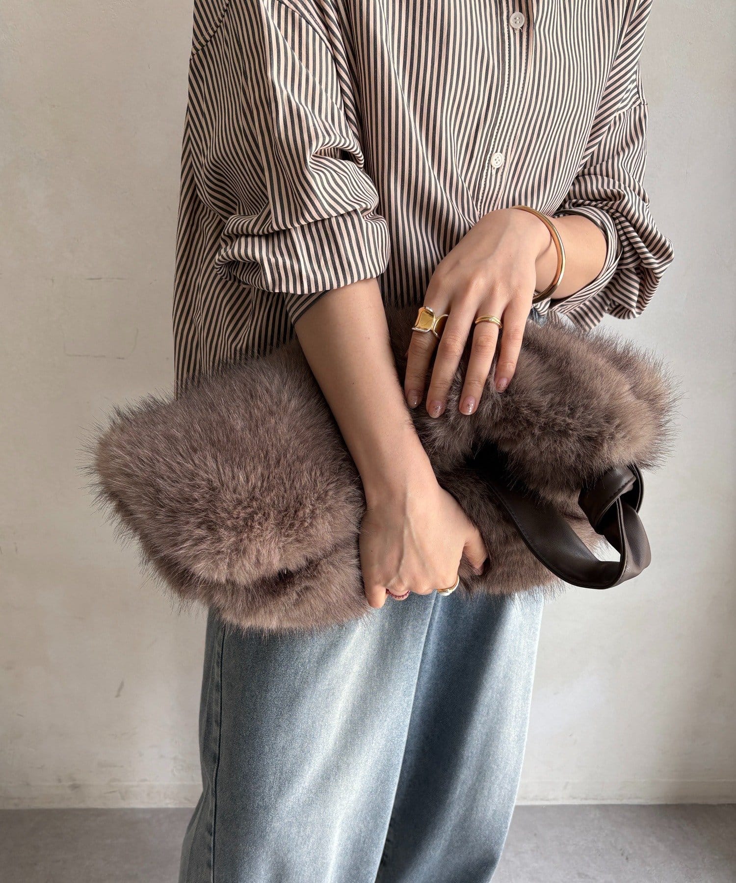 DOUDOU(ドゥドゥ) ワンハンドルエコファーバッグ