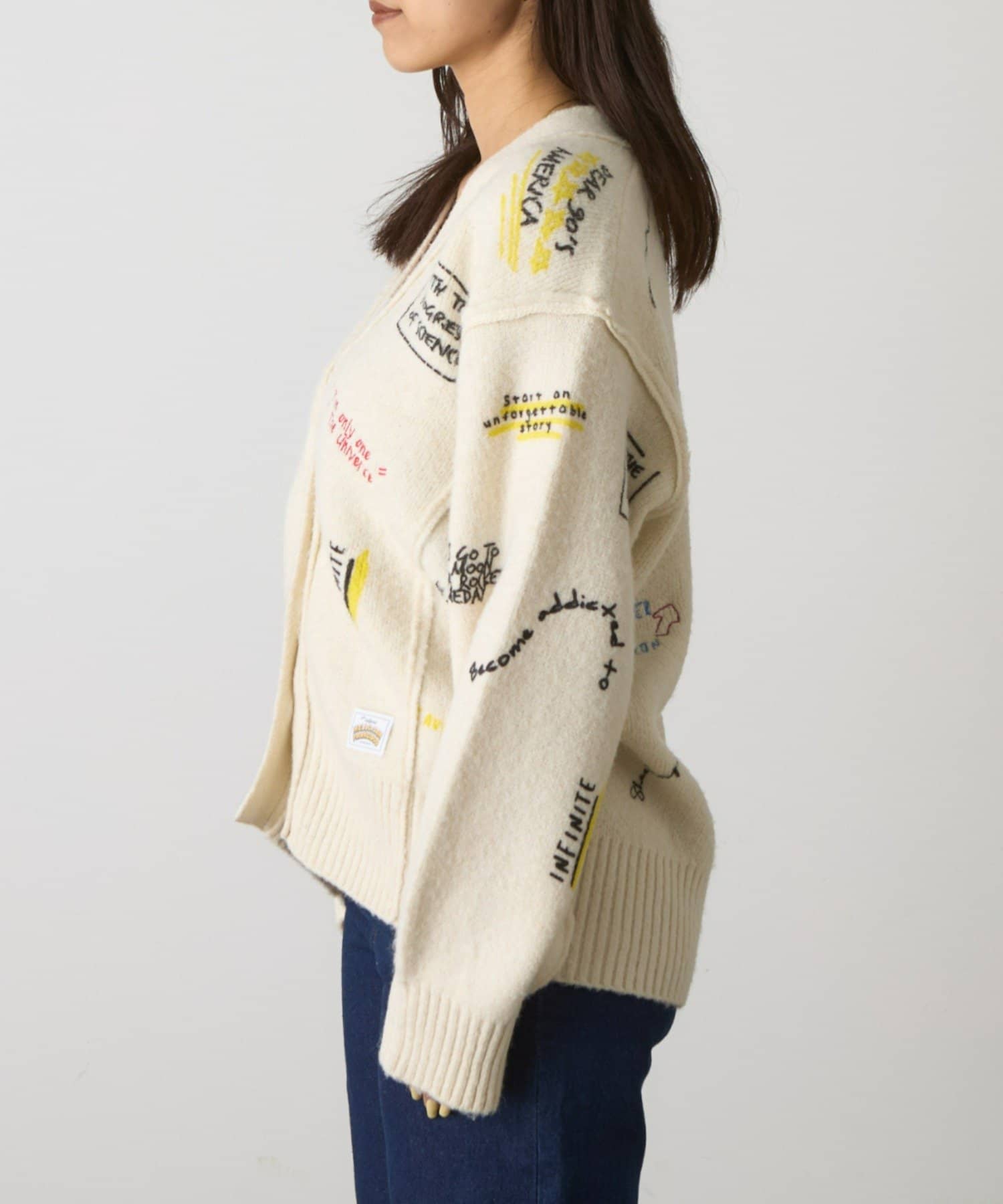 CIAOPANIC TYPY】手書きオーバーニットカーデ | OUTLET(アウトレット