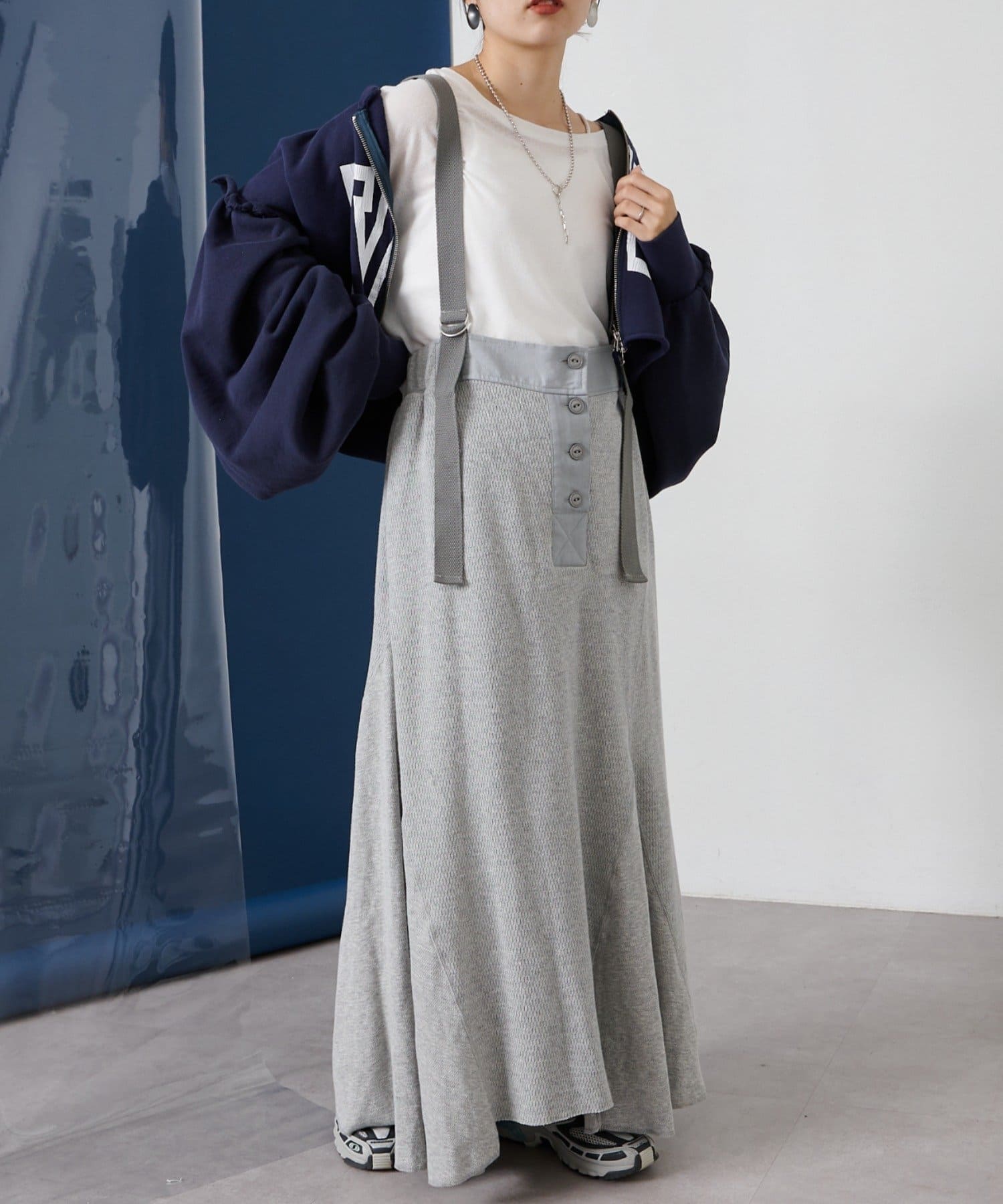 OUTLET(アウトレット) 【CIAOPANIC TYPY】リメイクワッフルジャンパースカート