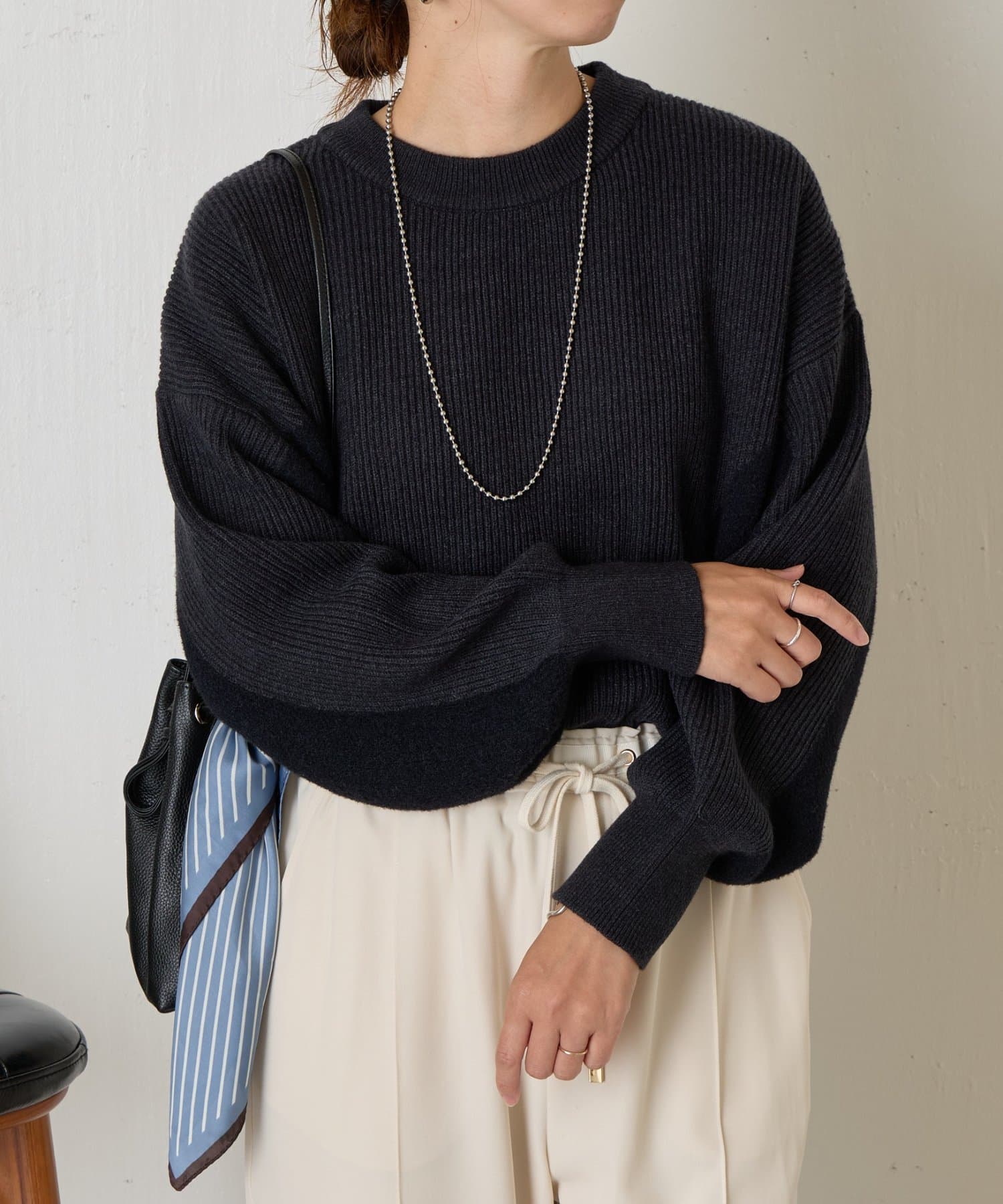 Jena　espace merveilleux(ジェナ　エスパスメルヴェイユ) 異素材配色ニット