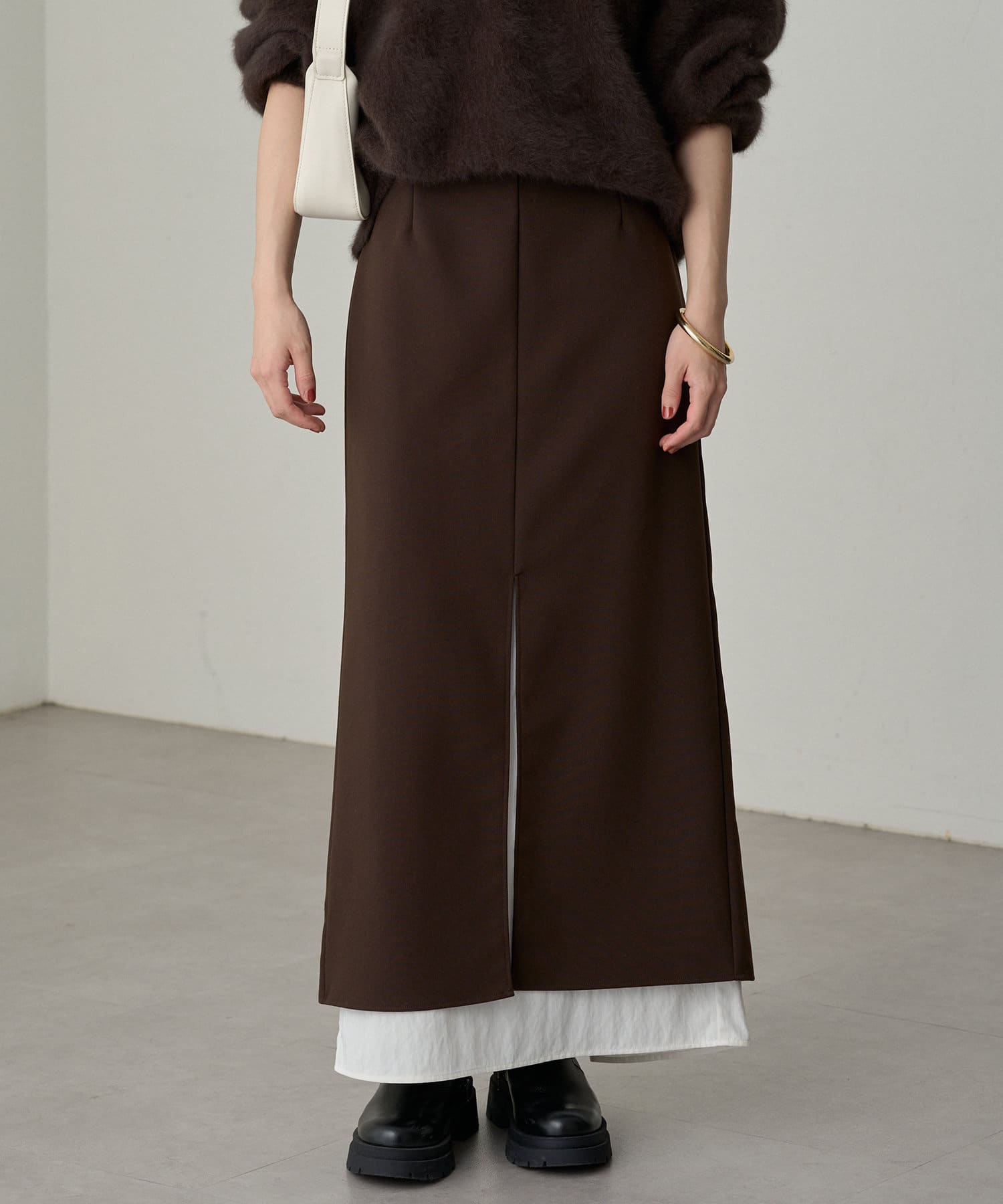 OUTLET(アウトレット) 【Loungedress】レイヤードタイトスカート