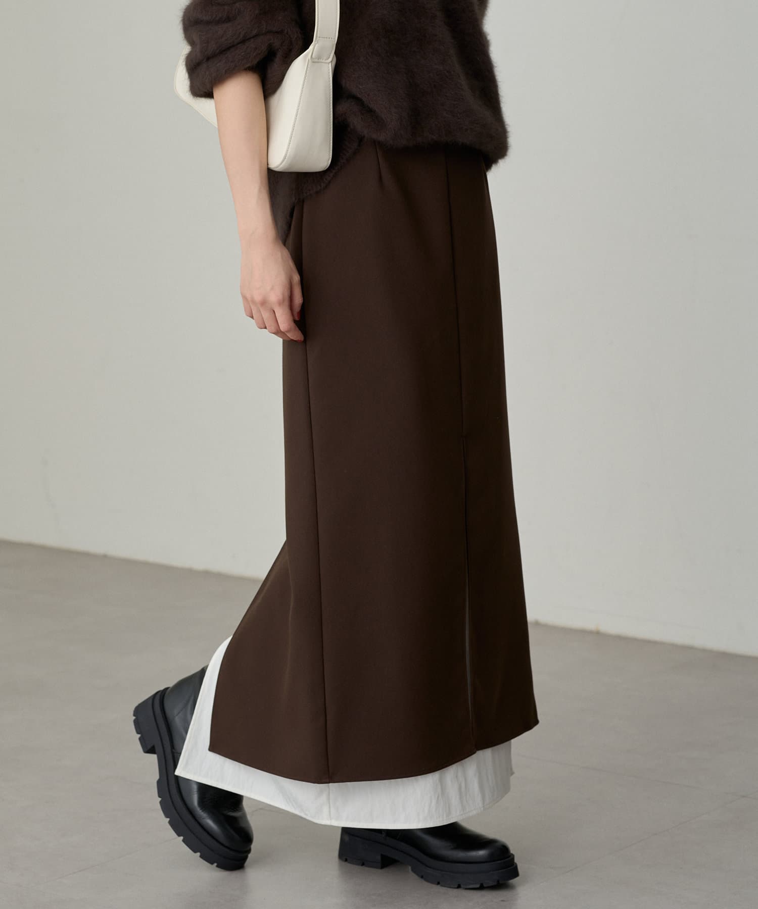 OUTLET(アウトレット) 【Loungedress】レイヤードタイトスカート