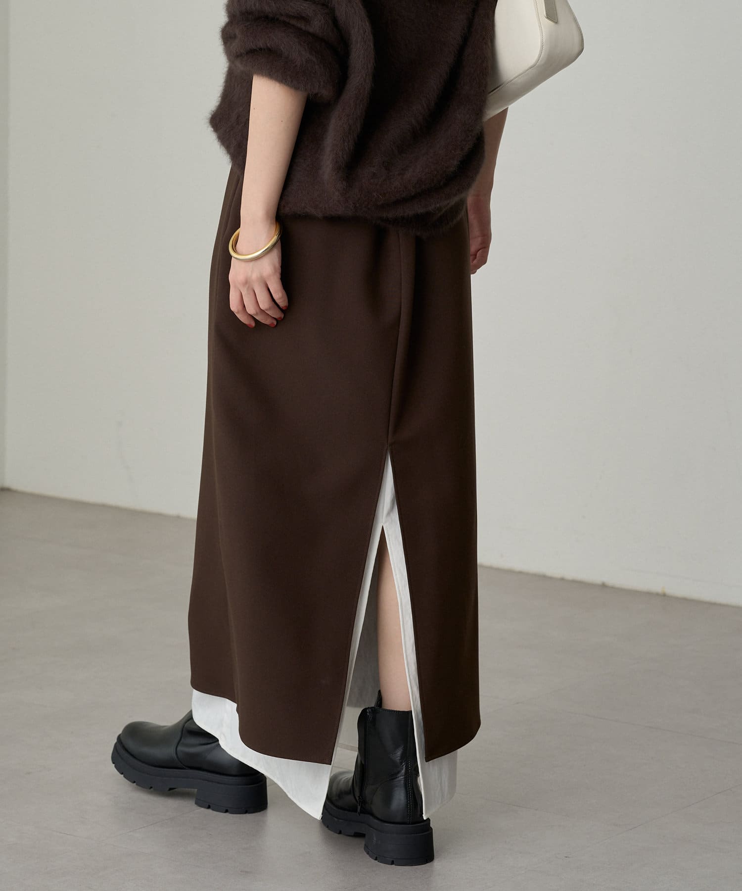 OUTLET(アウトレット) 【Loungedress】レイヤードタイトスカート