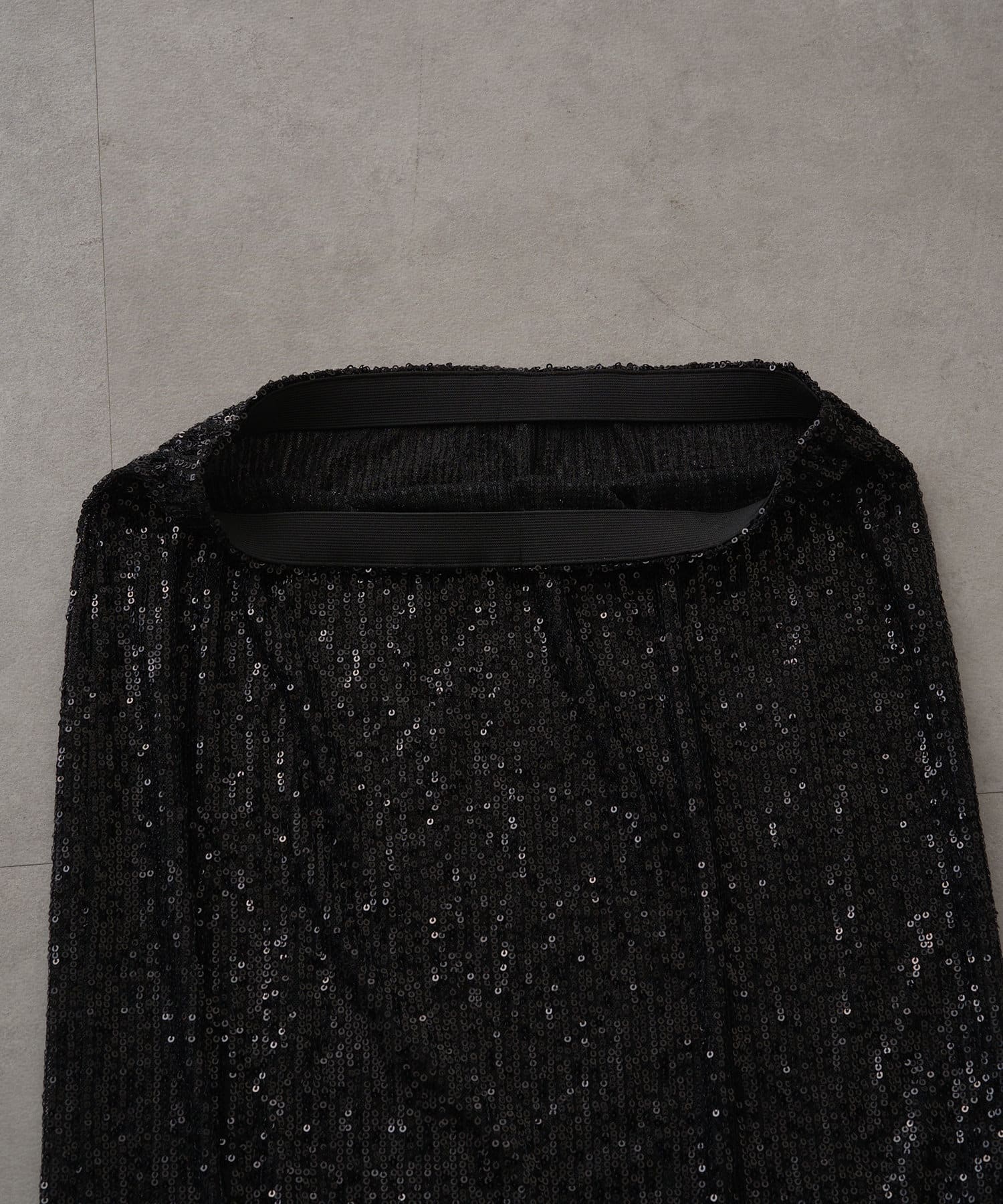 OUTLET(アウトレット) 【Loungedress】スパンコールスリットスカート