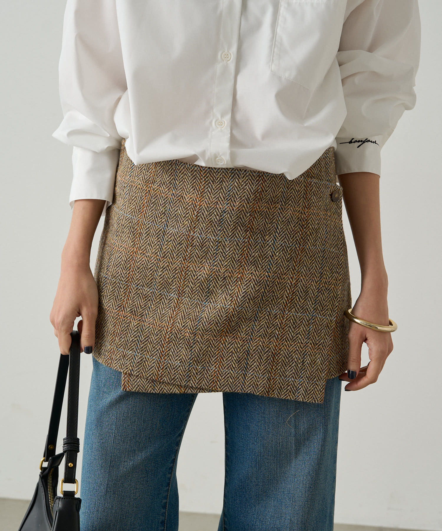 OUTLET(アウトレット) 【Loungedress】 wrapウールスカート