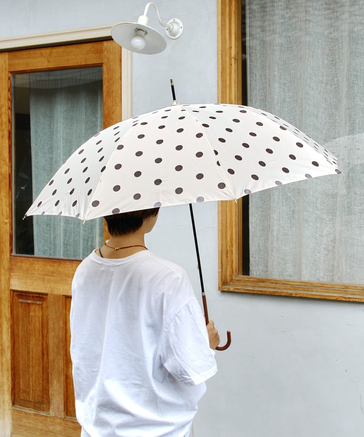 salut!(サリュ) 雨晴兼用雨傘長ポルカドット