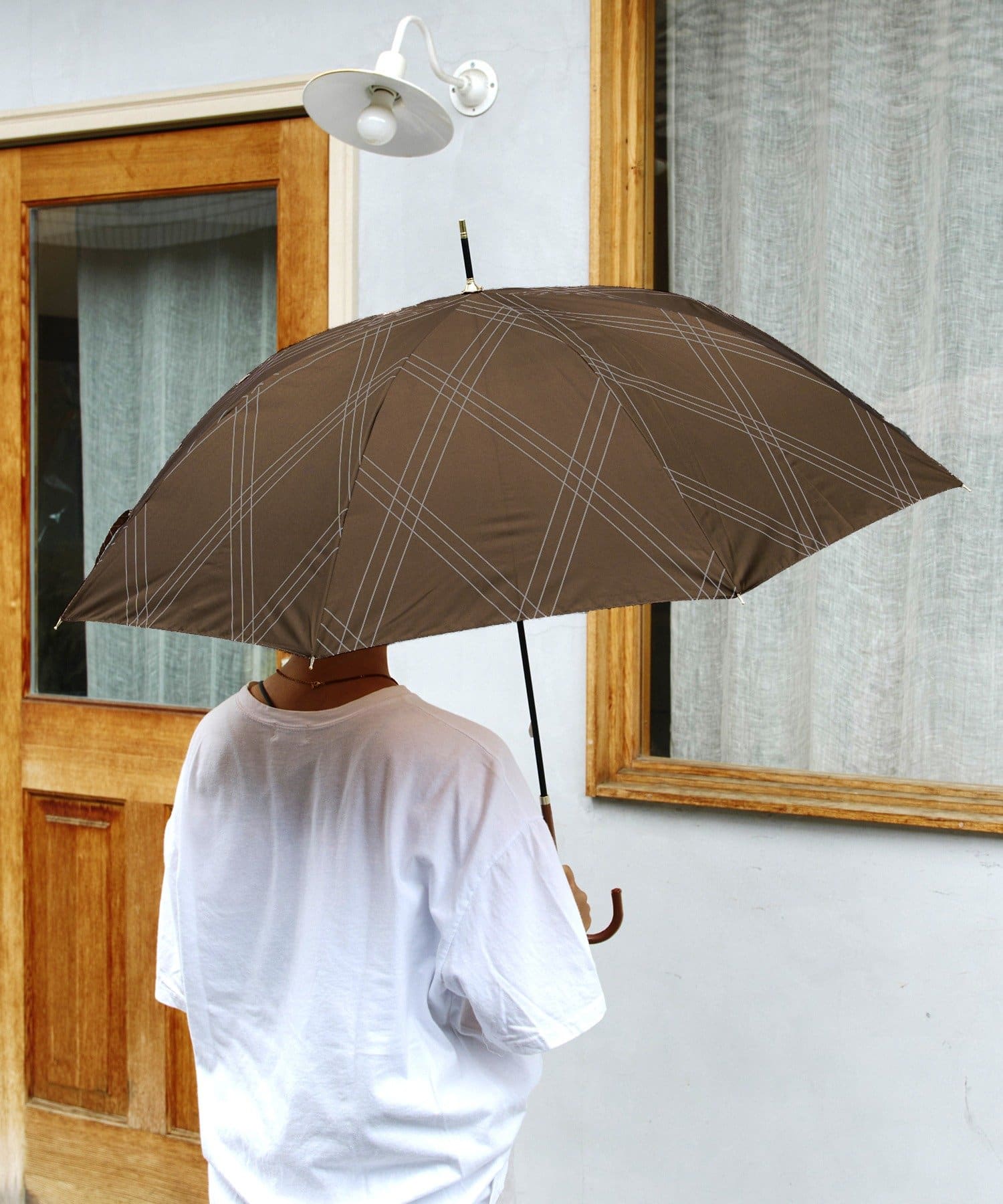 salut!(サリュ) 雨晴兼用雨傘長スリーラインチェック