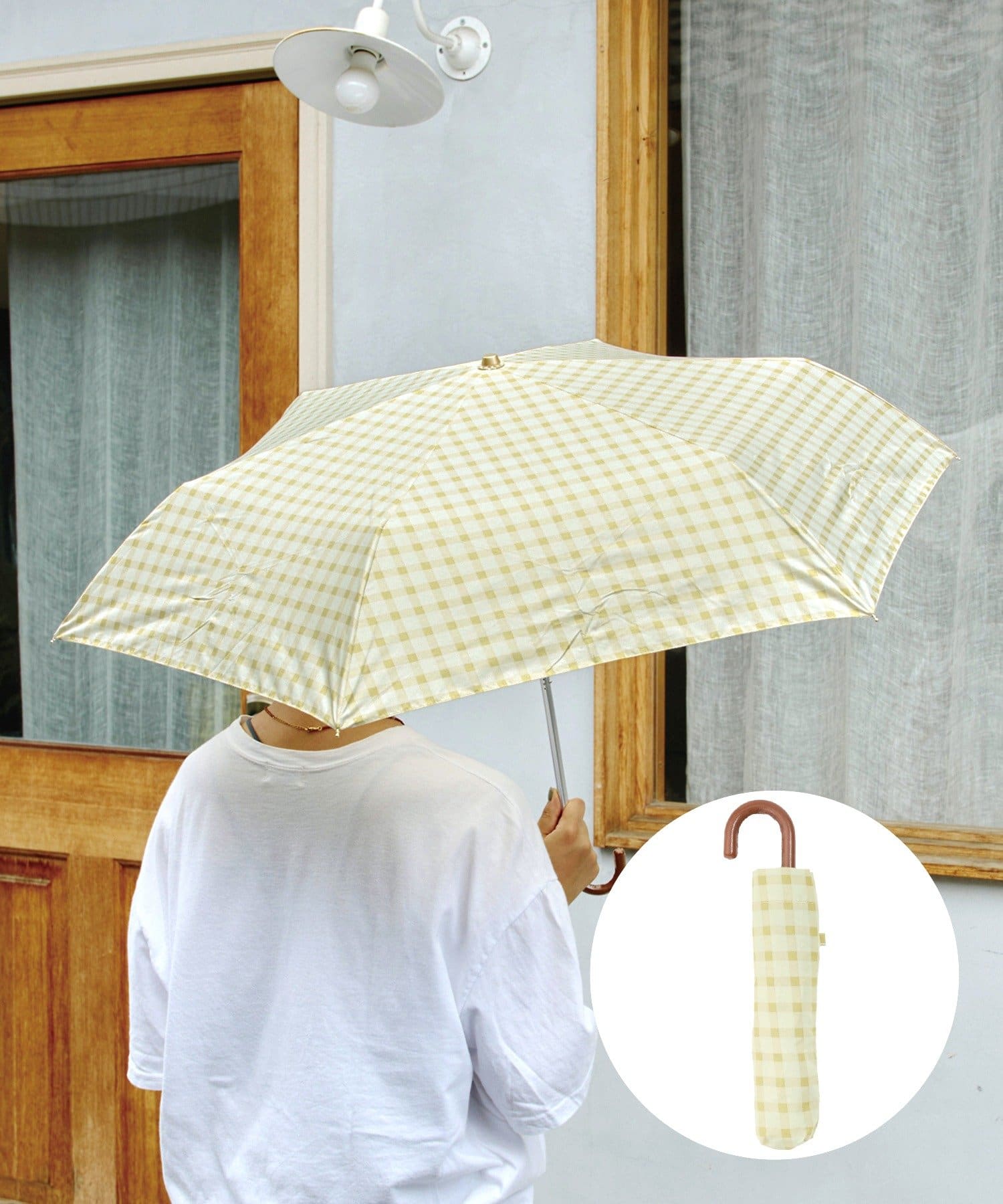 salut!(サリュ) 雨晴兼用雨傘折チェック