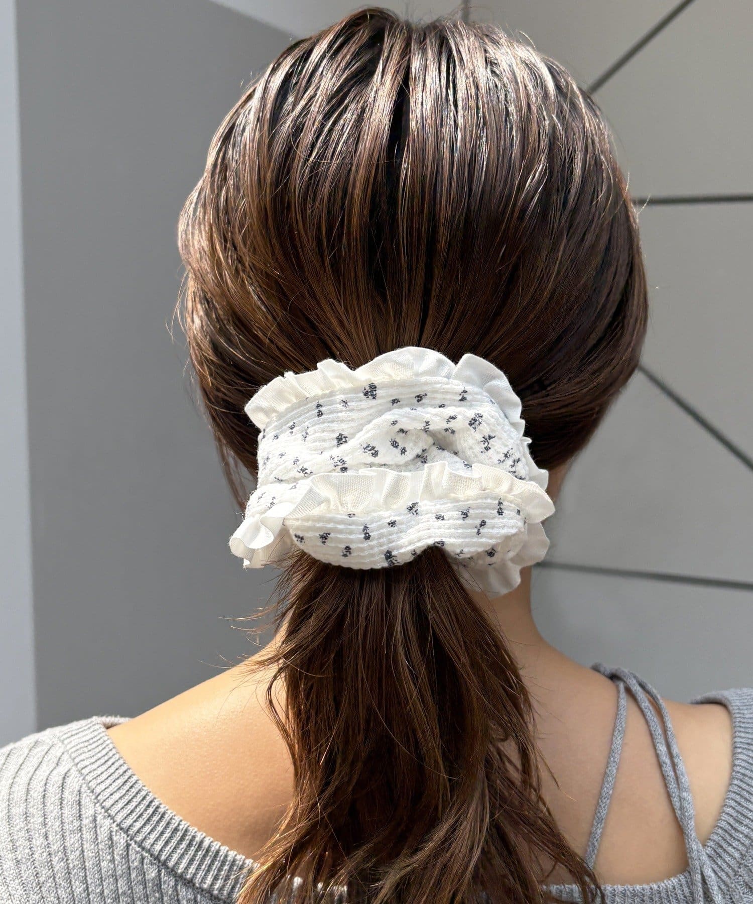 Lattice(ラティス) ワッフル小花柄シュシュ