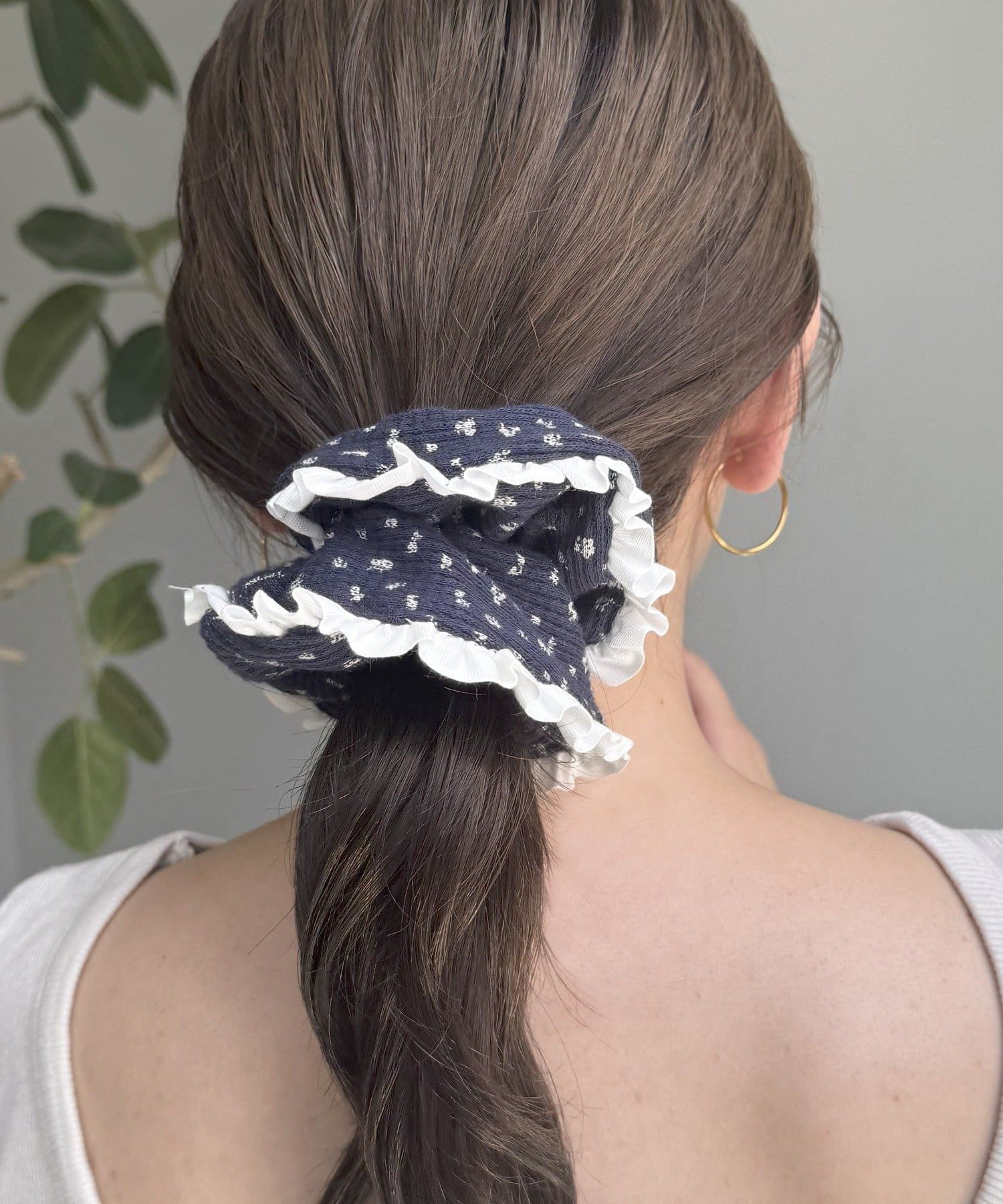 Lattice(ラティス) ワッフル小花柄シュシュ