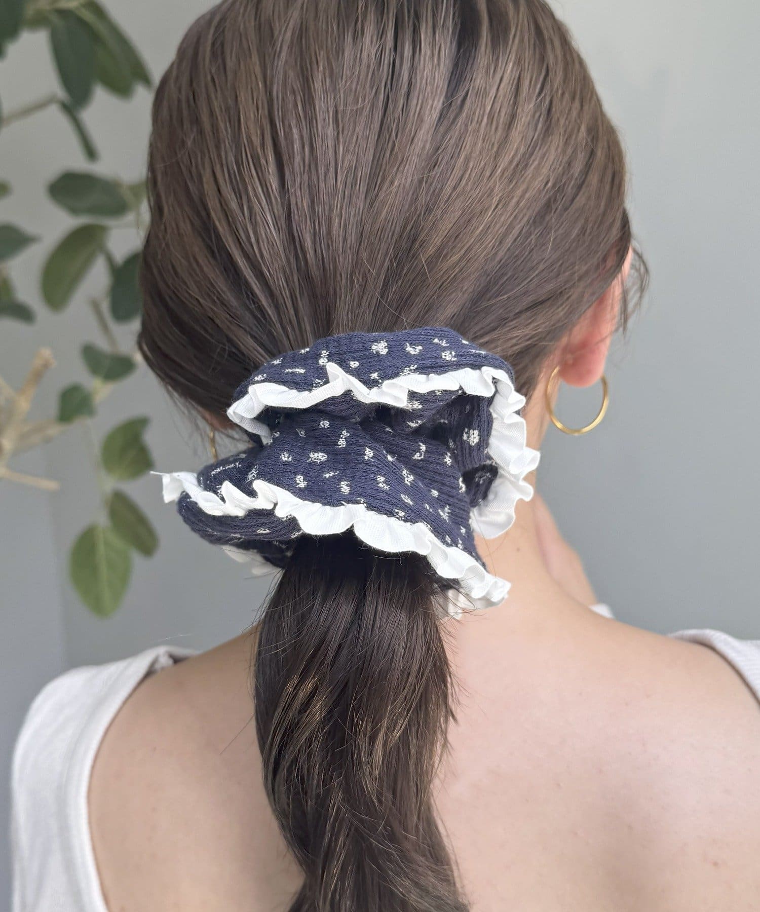 Lattice(ラティス) ワッフル小花柄シュシュ