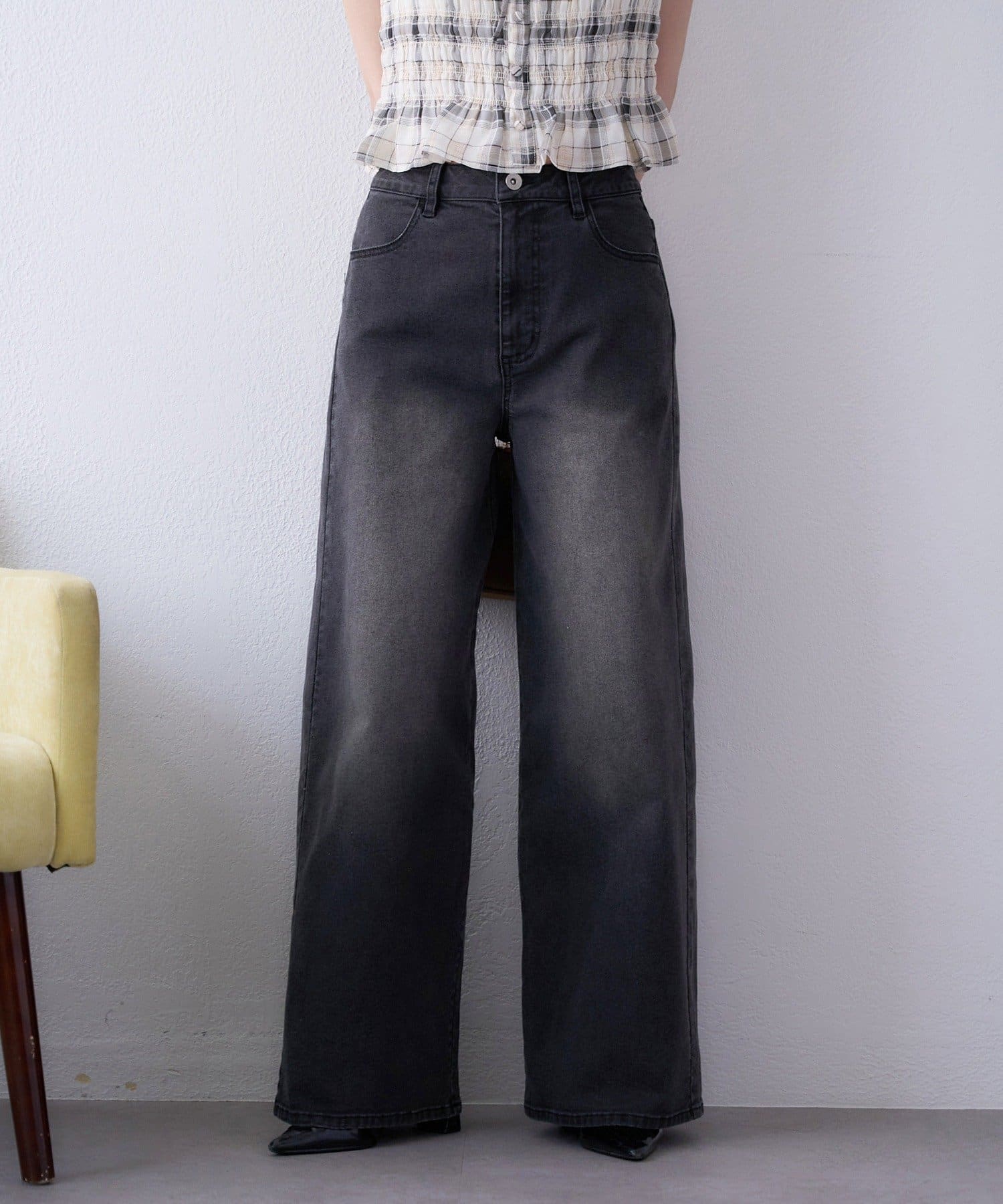 one after another NICE CLAUP(ワンアフターアナザー ナイスクラップ) 〈S・Mサイズ展開〉ストレッチワイドデニム