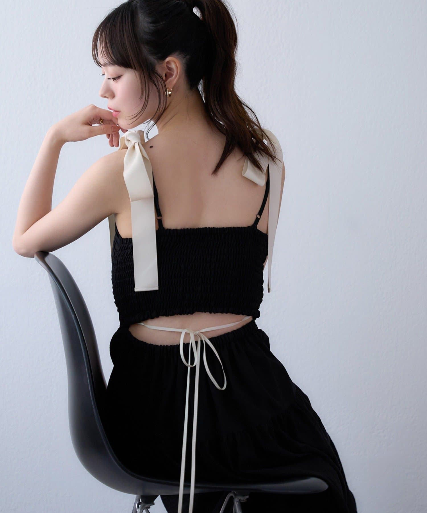 one after another NICE CLAUP(ワンアフターアナザー ナイスクラップ) 【前田大翔さんyoutubeセレクトアイテム】背中あきティアードキャミワンピ