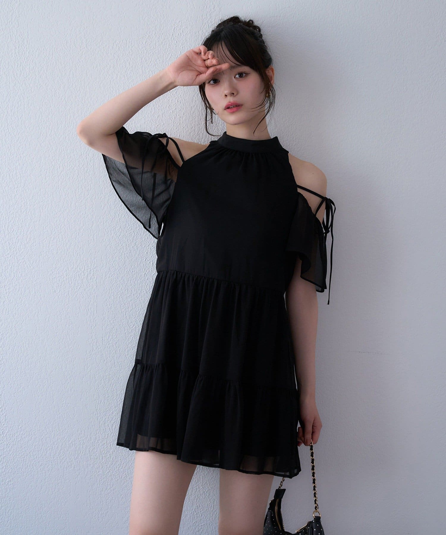 one after another NICE CLAUP(ワンアフターアナザー ナイスクラップ) 肩あきティアードチュニック