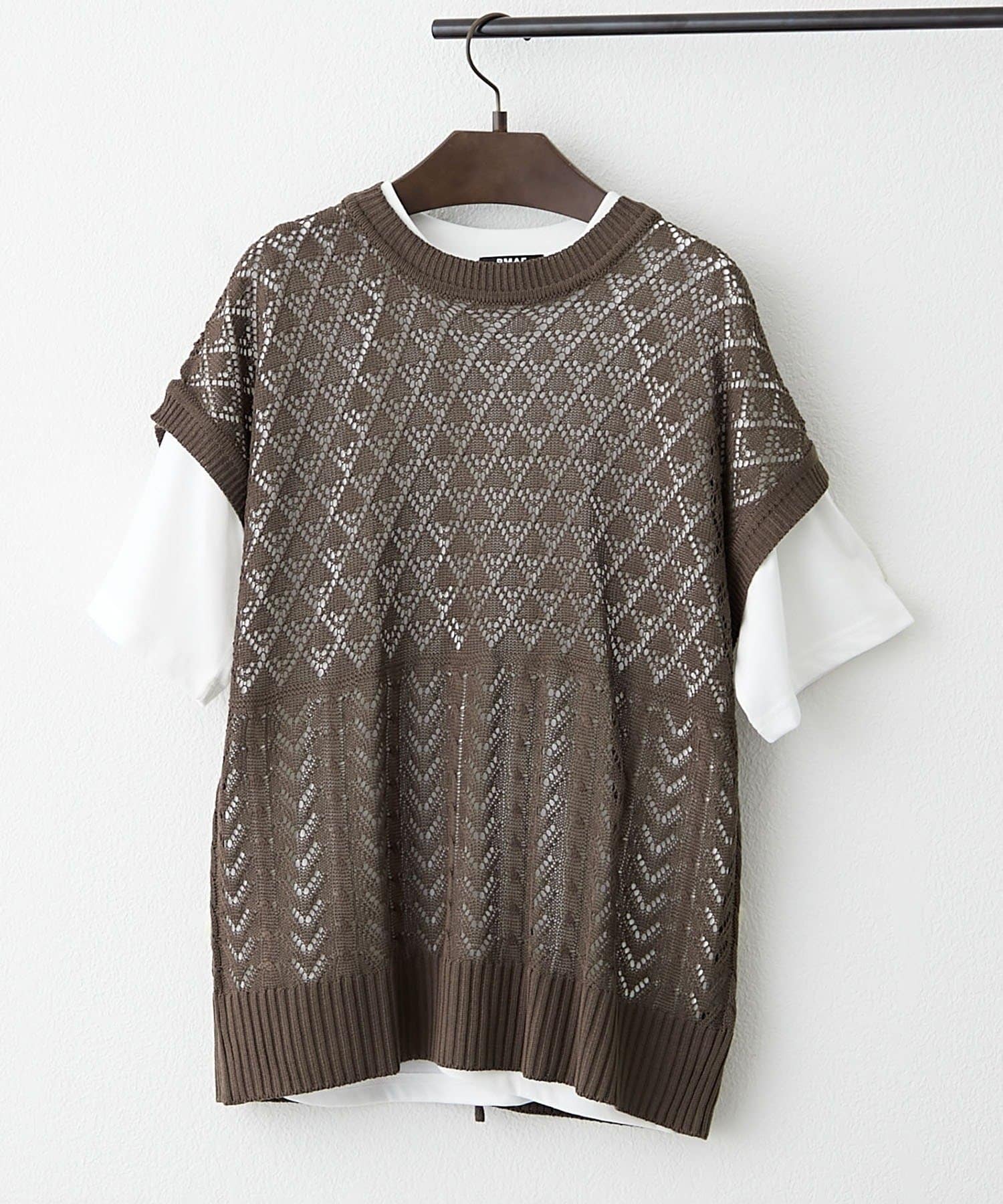 NICE CLAUP / OLIVE des OLIVE OUTLET(ナイスクラップ  / オリーブ デ オリーブ アウトレット) 2セット【RMAF】透かし編ベスト＋Ｔシャツ