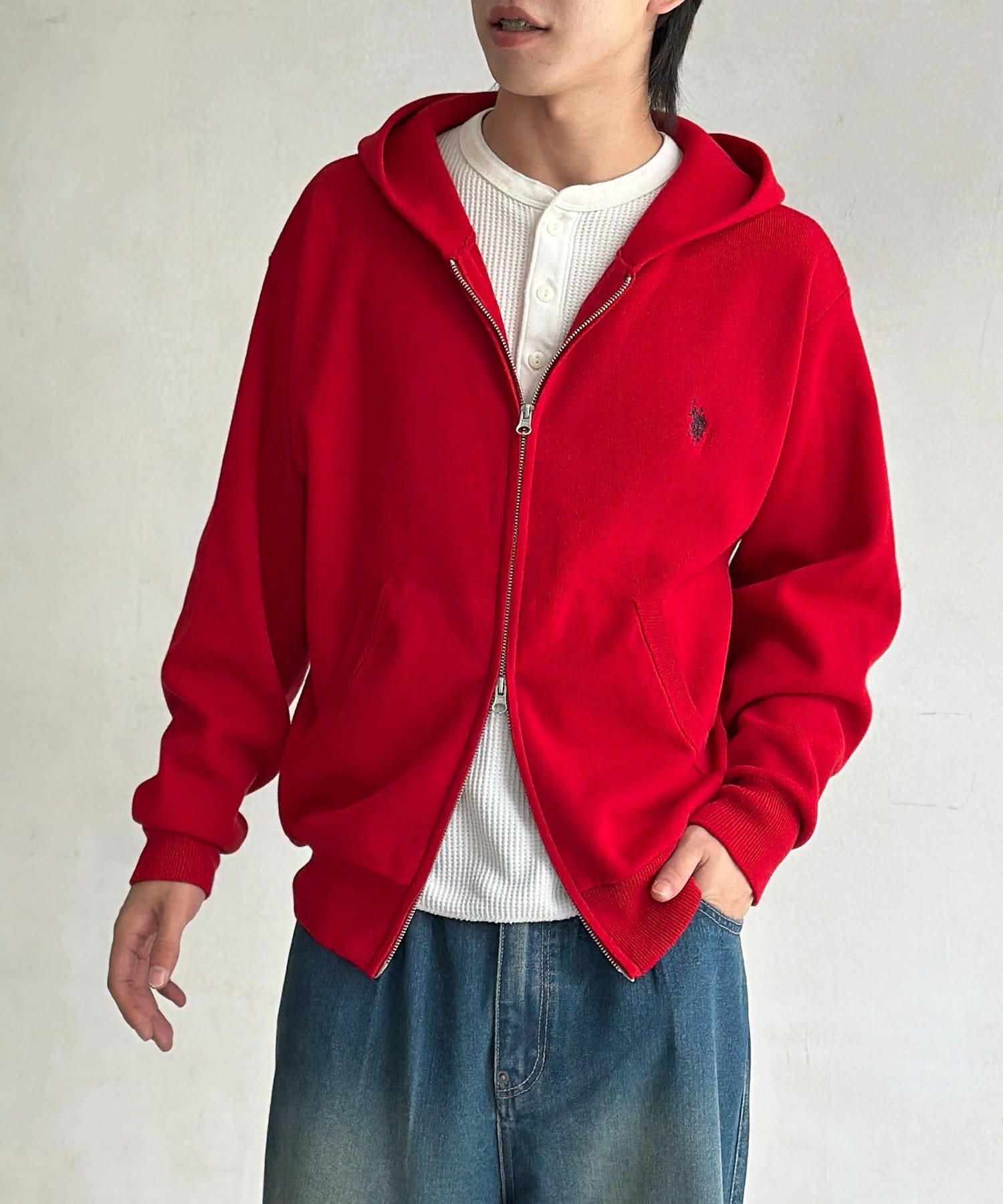 CPCM(シーピーシーエム) 【U.S. POLO ASSN.】スウェットライクニットジップパーカー