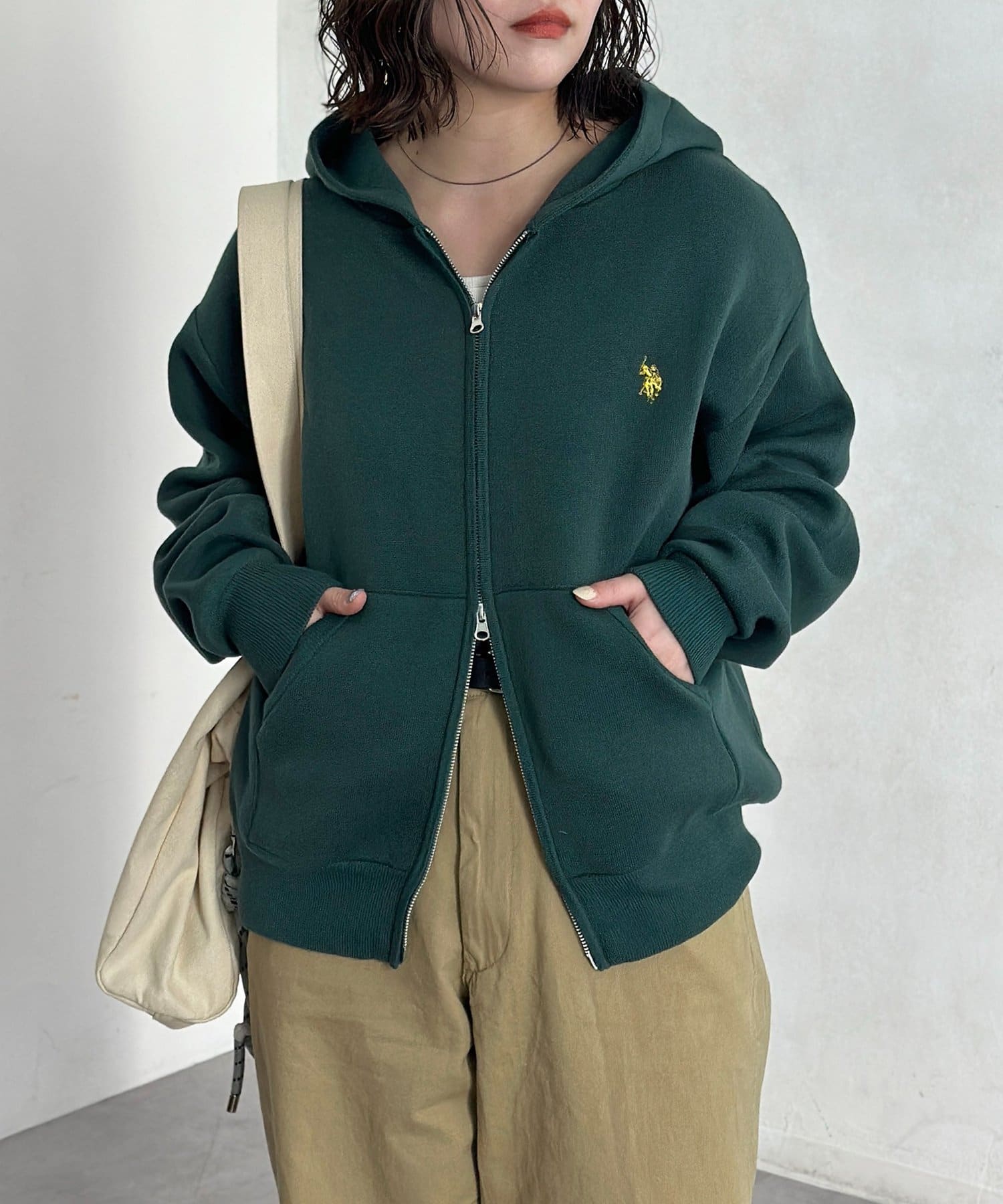 CPCM(シーピーシーエム) 【U.S. POLO ASSN.】スウェットライクニットジップパーカー