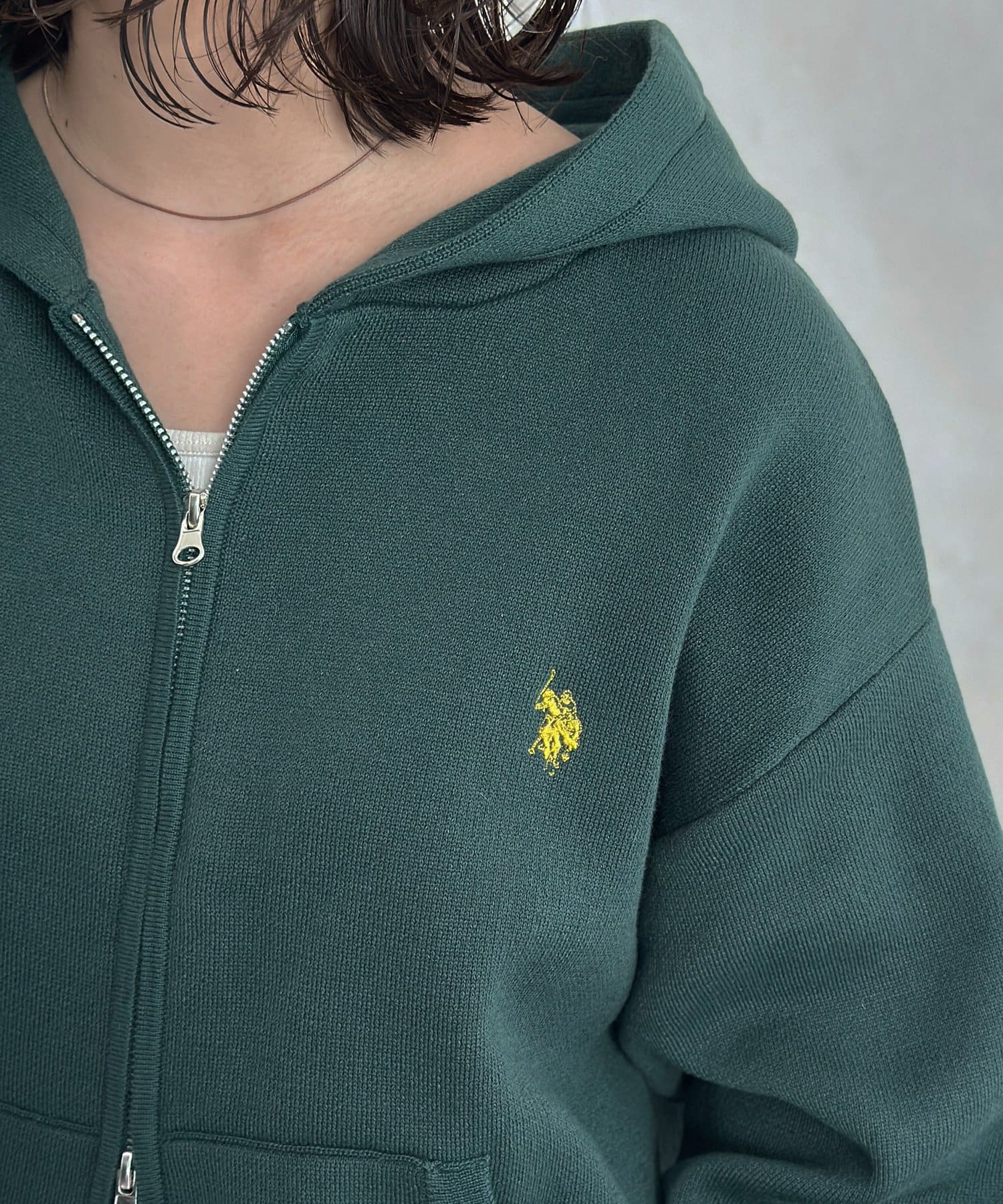 CPCM(シーピーシーエム) 【U.S. POLO ASSN.】スウェットライクニットジップパーカー