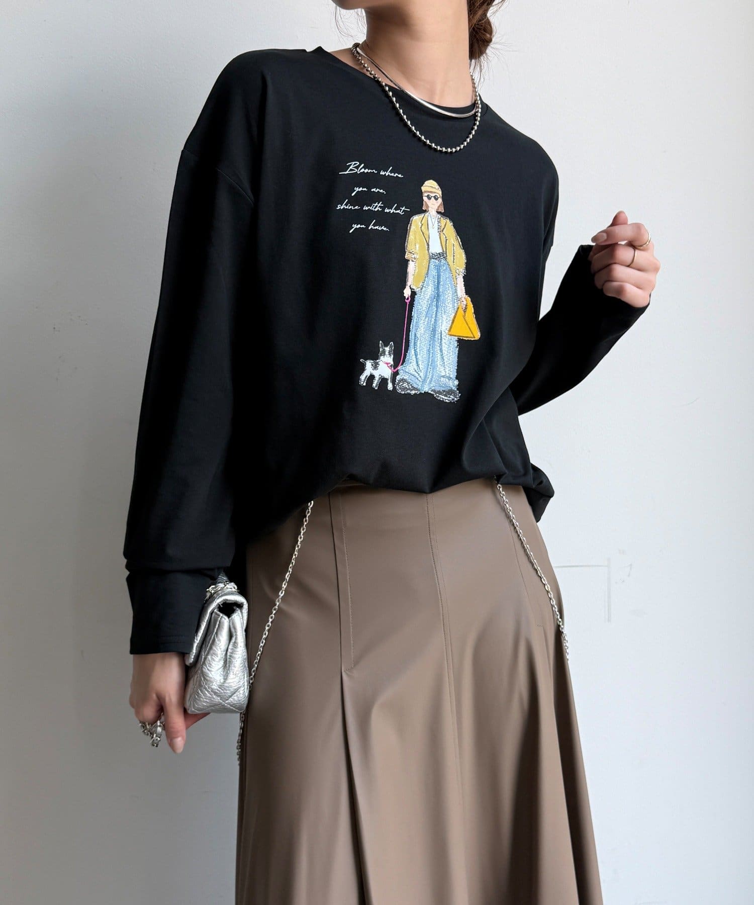 DOUDOU(ドゥドゥ) 【WEB限定】GirlプリントロンTEE