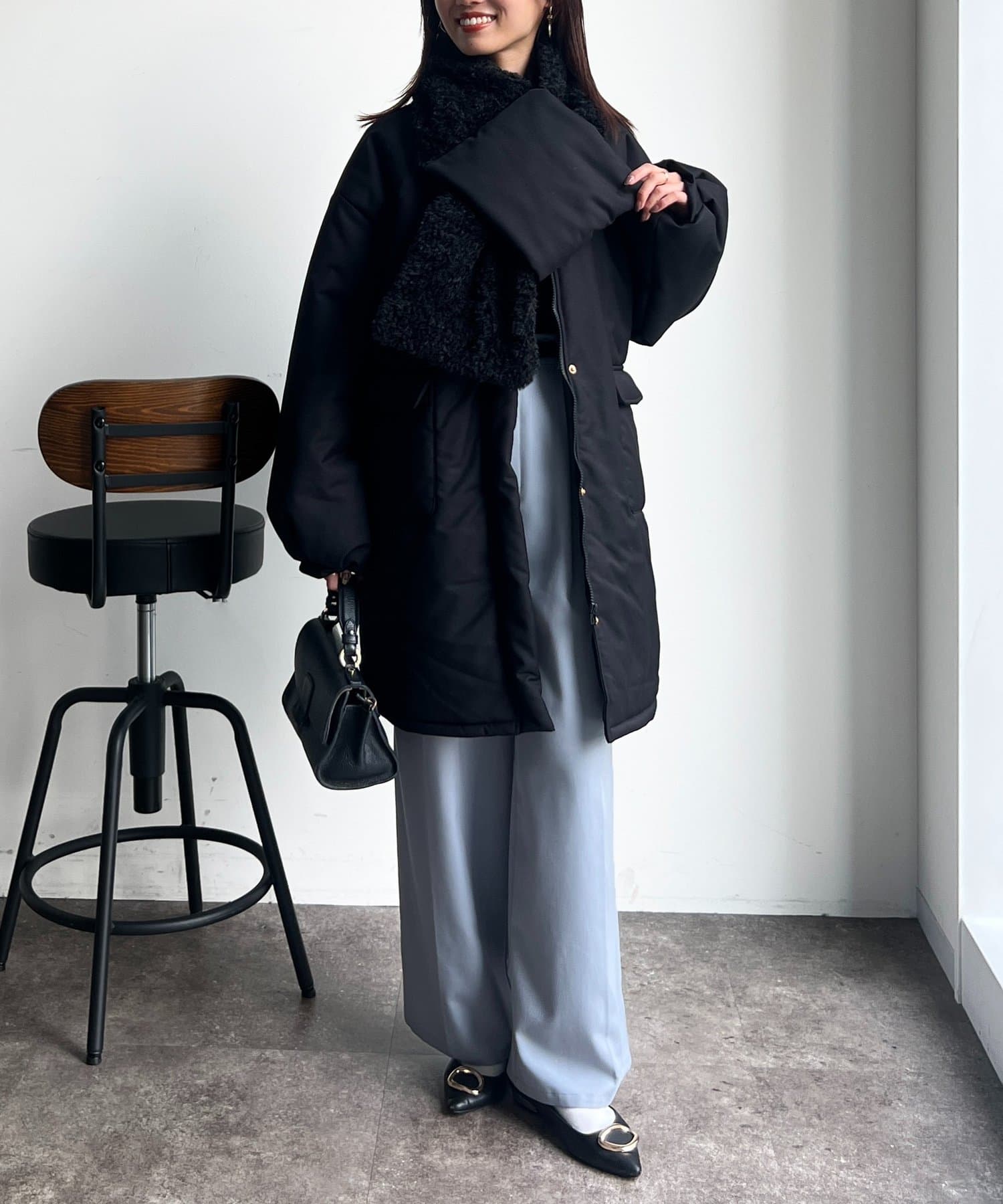 Chez toi(シェトワ) フェイクウールパッファーコート