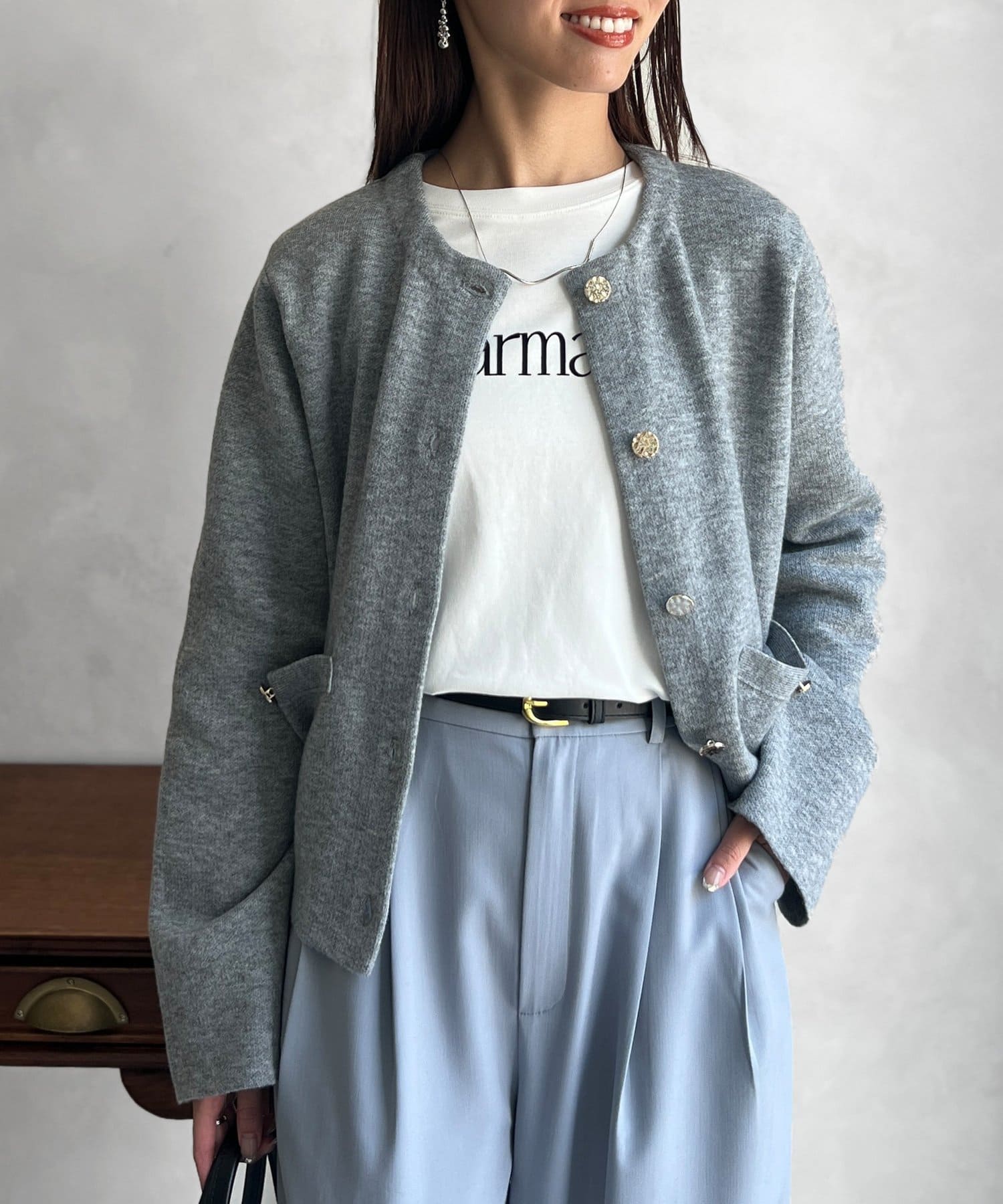 Chez toi(シェトワ) 軽ニットカーディガン
