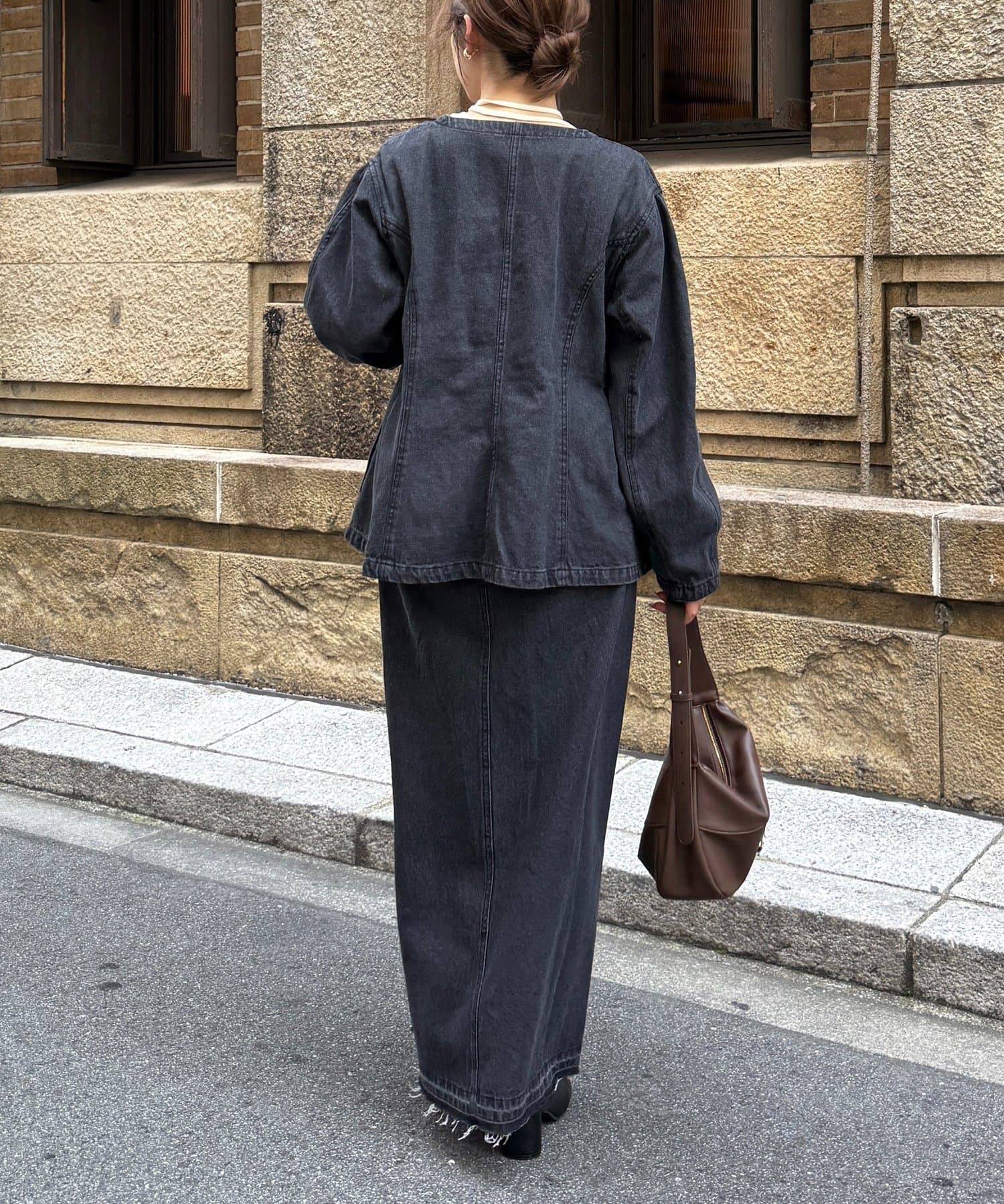 Thevon.(ゼヴォン) カットオフデニムナロースカート