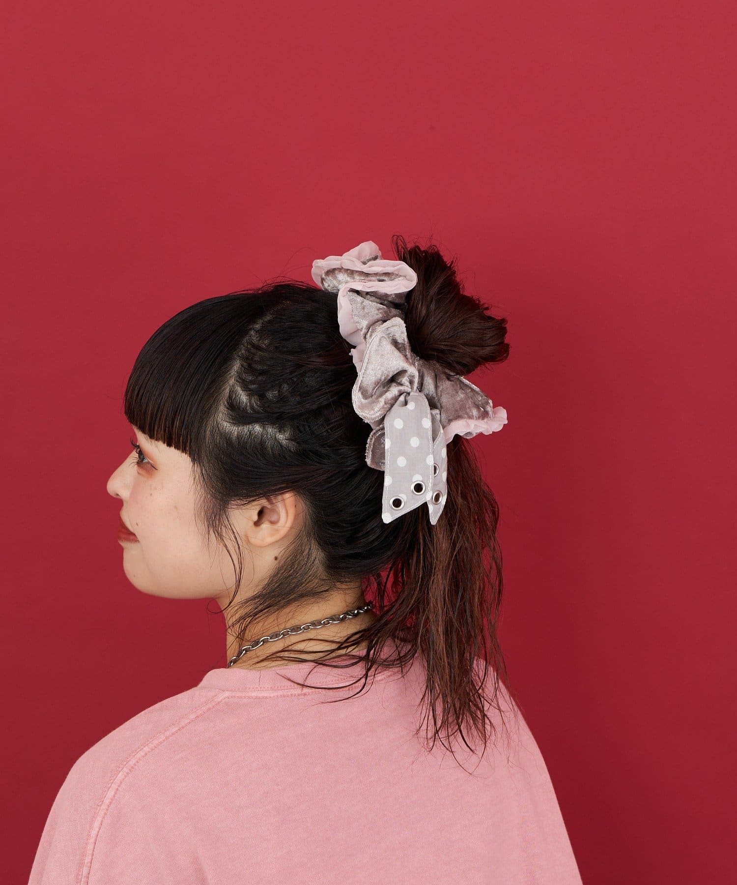 CIAOPANIC(チャオパニック) 【Me+Me/ミープラスミー】ベロアドットリボンシュシュ