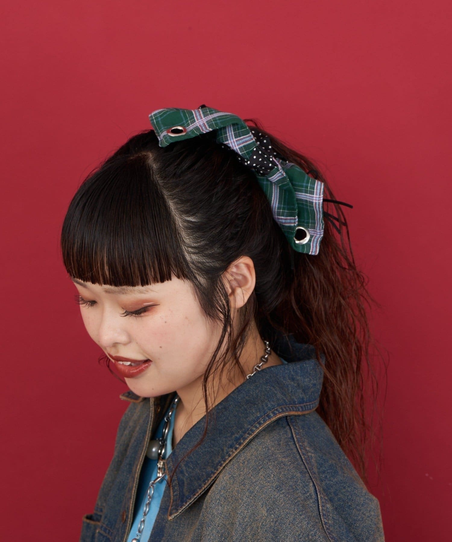 CIAOPANIC(チャオパニック) 【Me+Me/ミープラスミー】スクエアチェックシュシュ