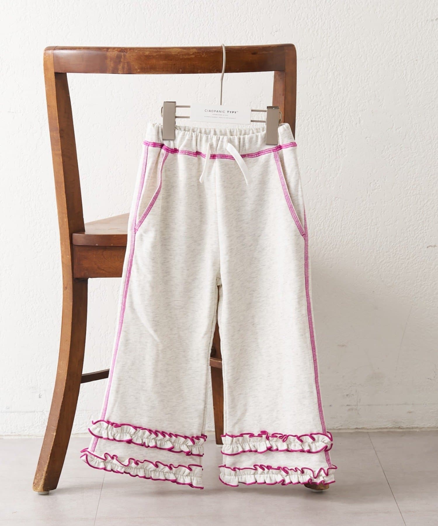 CIAOPANIC TYPY(チャオパニックティピー) 【WEB限定】【KIDS】裾フリル配色ステッチスウェットパンツ