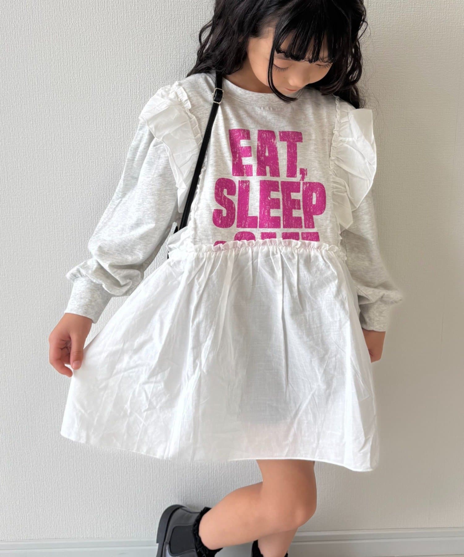 CIAOPANIC TYPY(チャオパニックティピー) 【WEB限定】【KIDS】かすれロゴ切替チュニックワンピ
