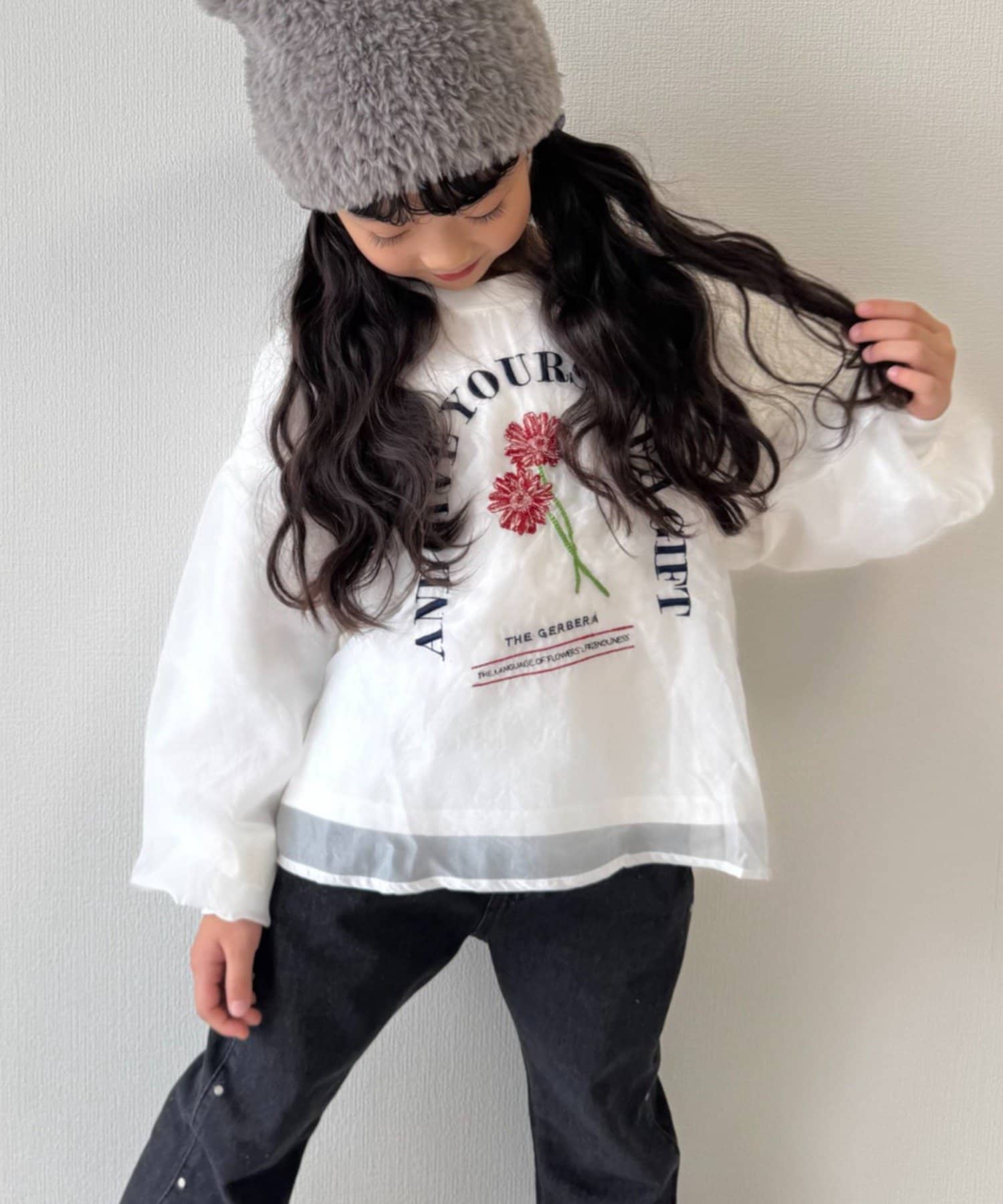 CIAOPANIC TYPY(チャオパニックティピー) 【WEB限定】【KIDS】刺繍オーガンジーレイヤード長袖カットソー