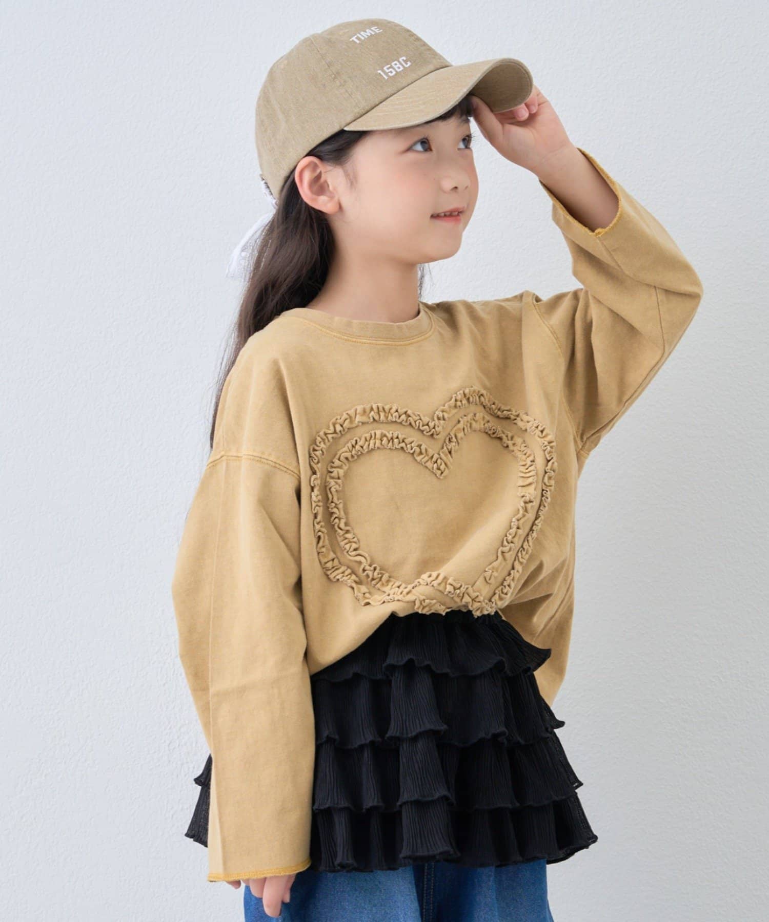 CIAOPANIC TYPY(チャオパニックティピー) 【WEB限定】【KIDS】ピグメント加工ハートモチーフ長袖カットソー