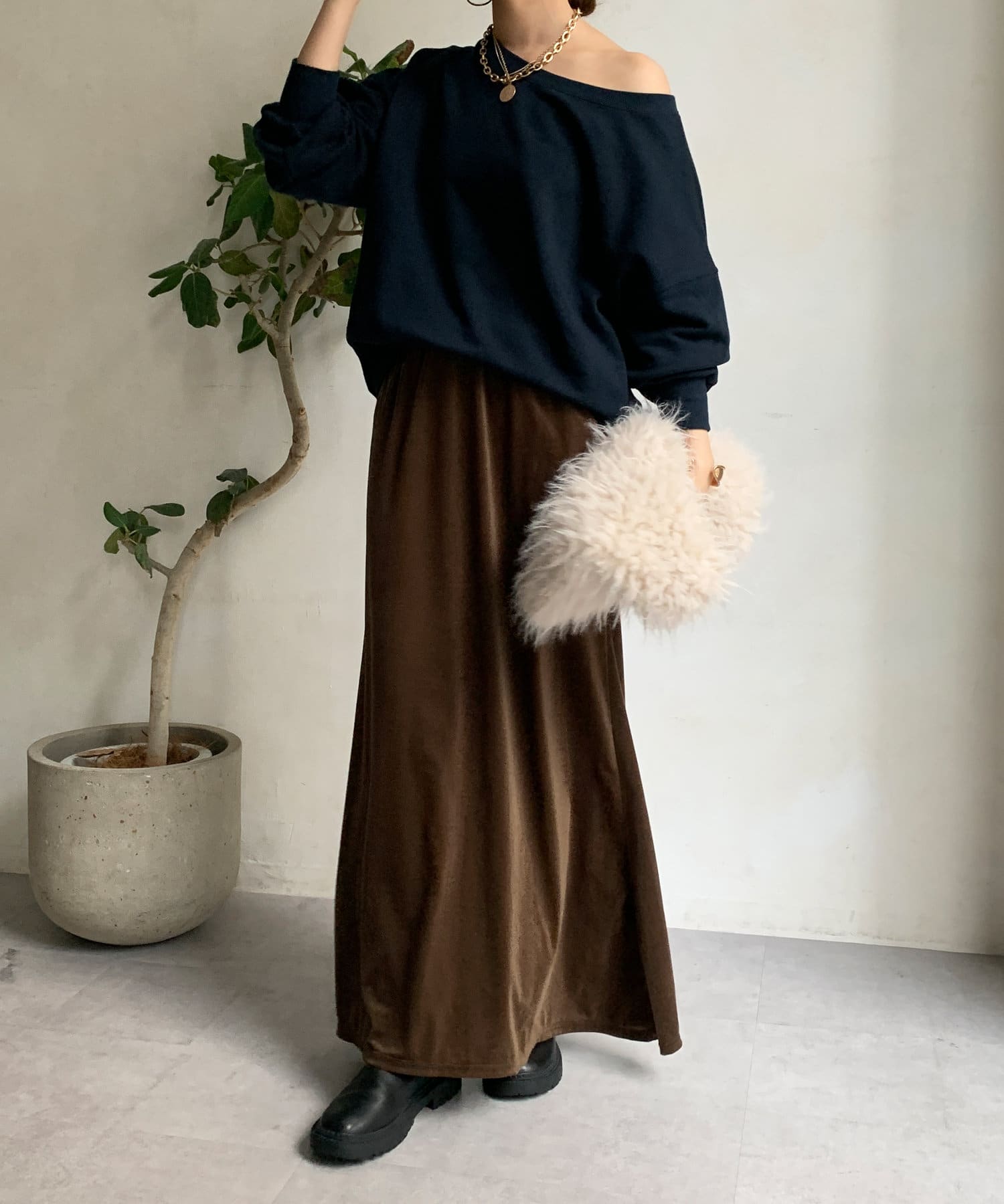 DouDou】ベロアマーメイドスカート | OUTLET(アウトレット