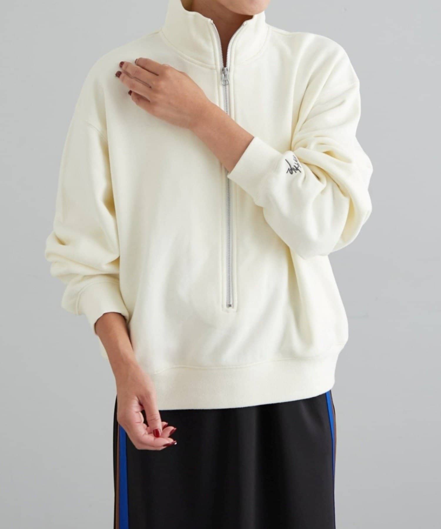 earthy_】オーガニックコットンハーフZipスウェット | OUTLET