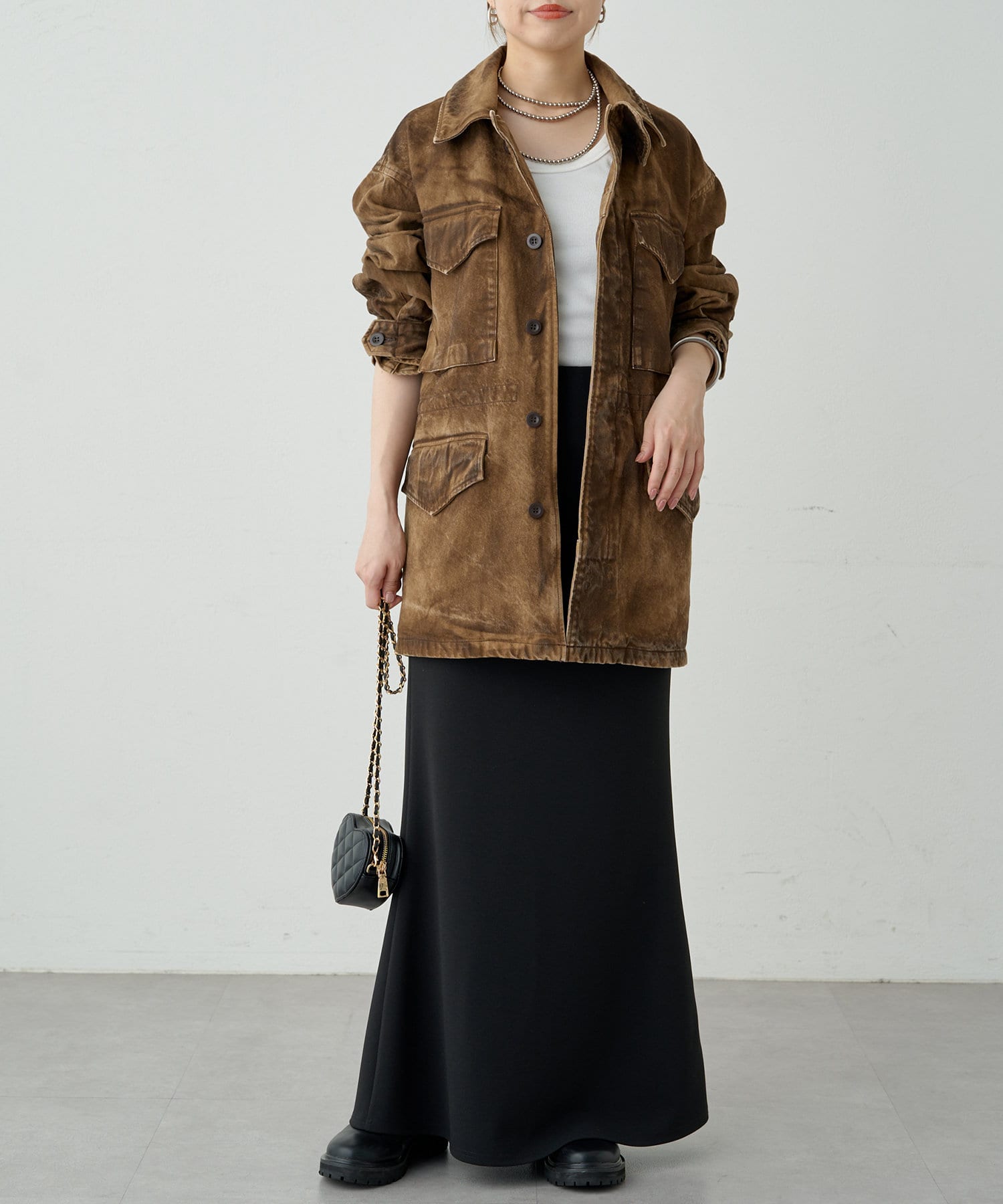 Loungedress】【ainode】hinaseレザーライクブルゾン | OUTLET