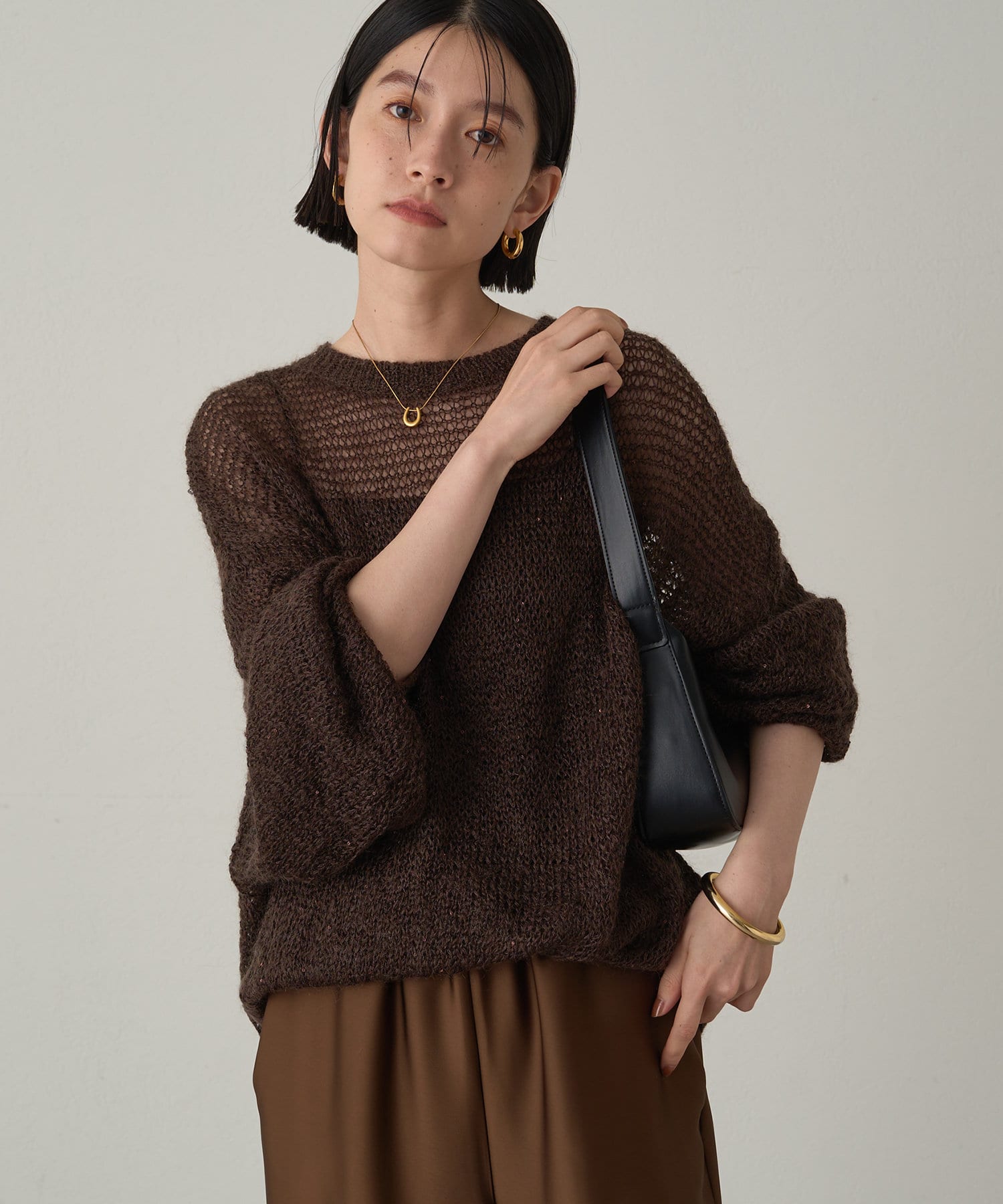 OUTLET(アウトレット) 【Loungedress】スパンコールニット