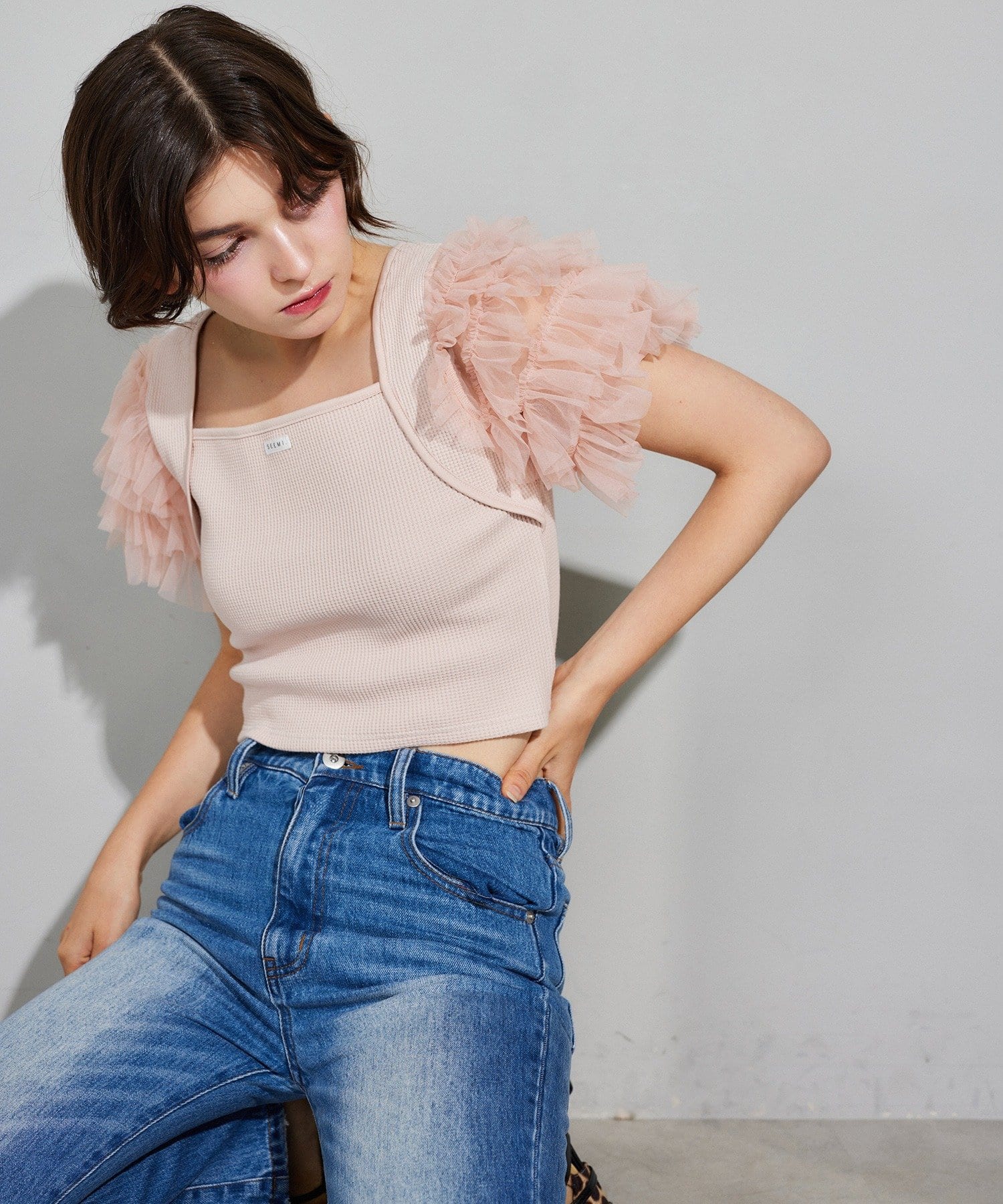 tシャツ 「Seemi.」ワッフルトップス レディース Seemi.】ワッフルトップス | Seemi.by NICE CLAUP(シーミーバイ