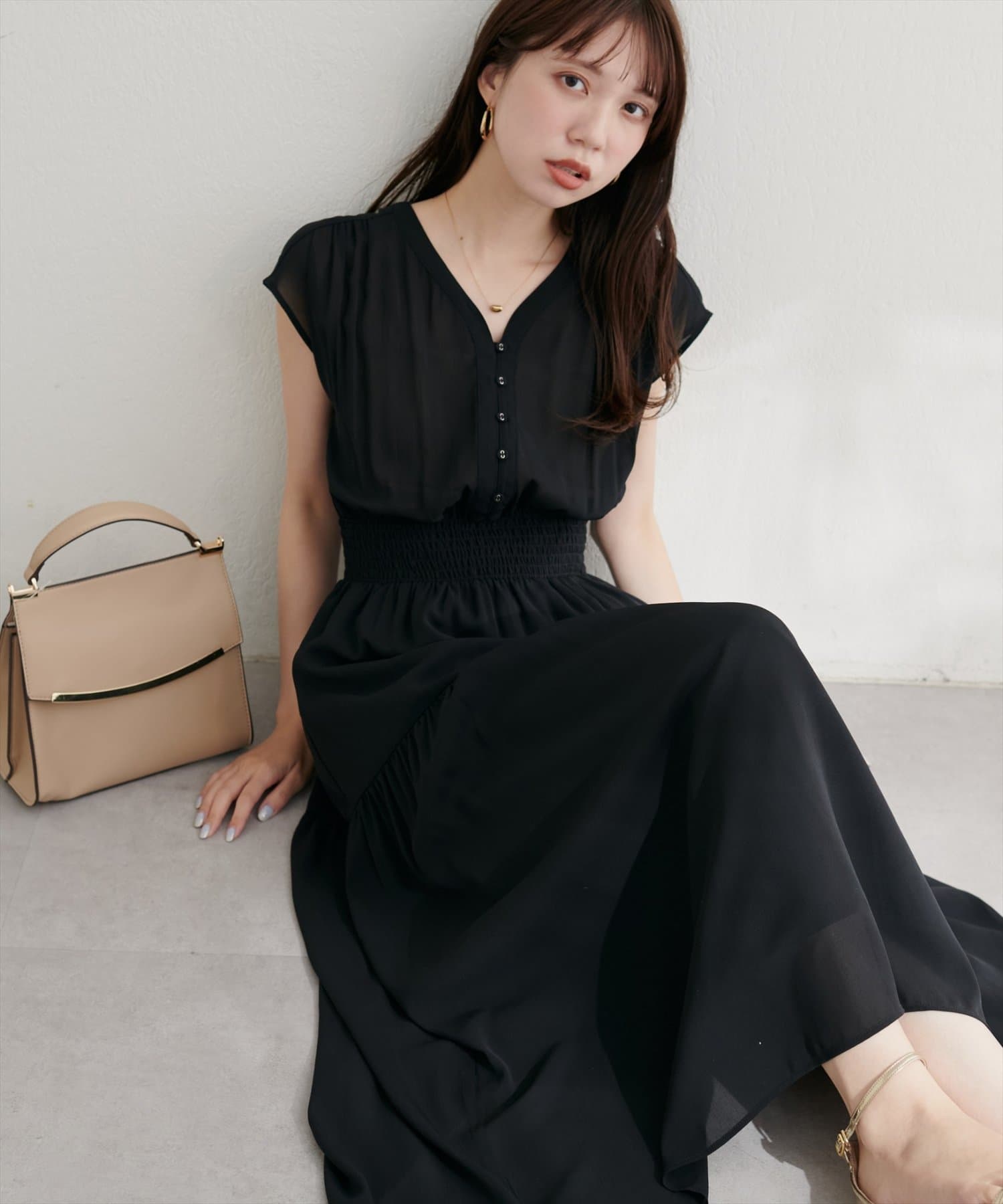 natural couture(ナチュラルクチュール) WEB限定 /【プチナチュ】ウエストシャーリングワンピース