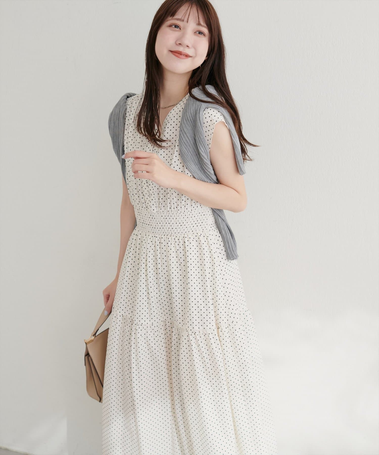 natural couture(ナチュラルクチュール) WEB限定 /【プチナチュ】ウエストシャーリングワンピース