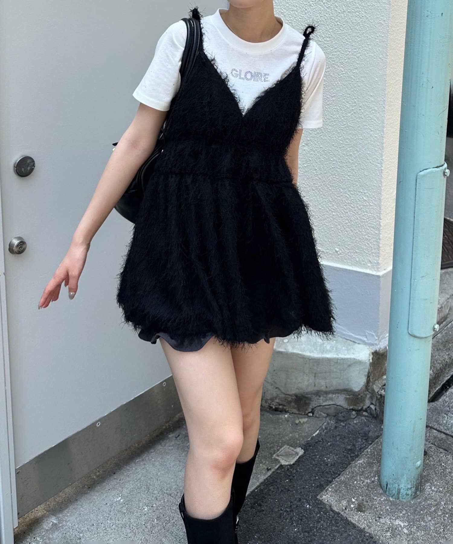 NICE CLAUP / OLIVE des OLIVE OUTLET(ナイスクラップ  / オリーブ デ オリーブ アウトレット) 冬のレイヤードコーデが映える【RMAF】もしゃもしゃキャミ