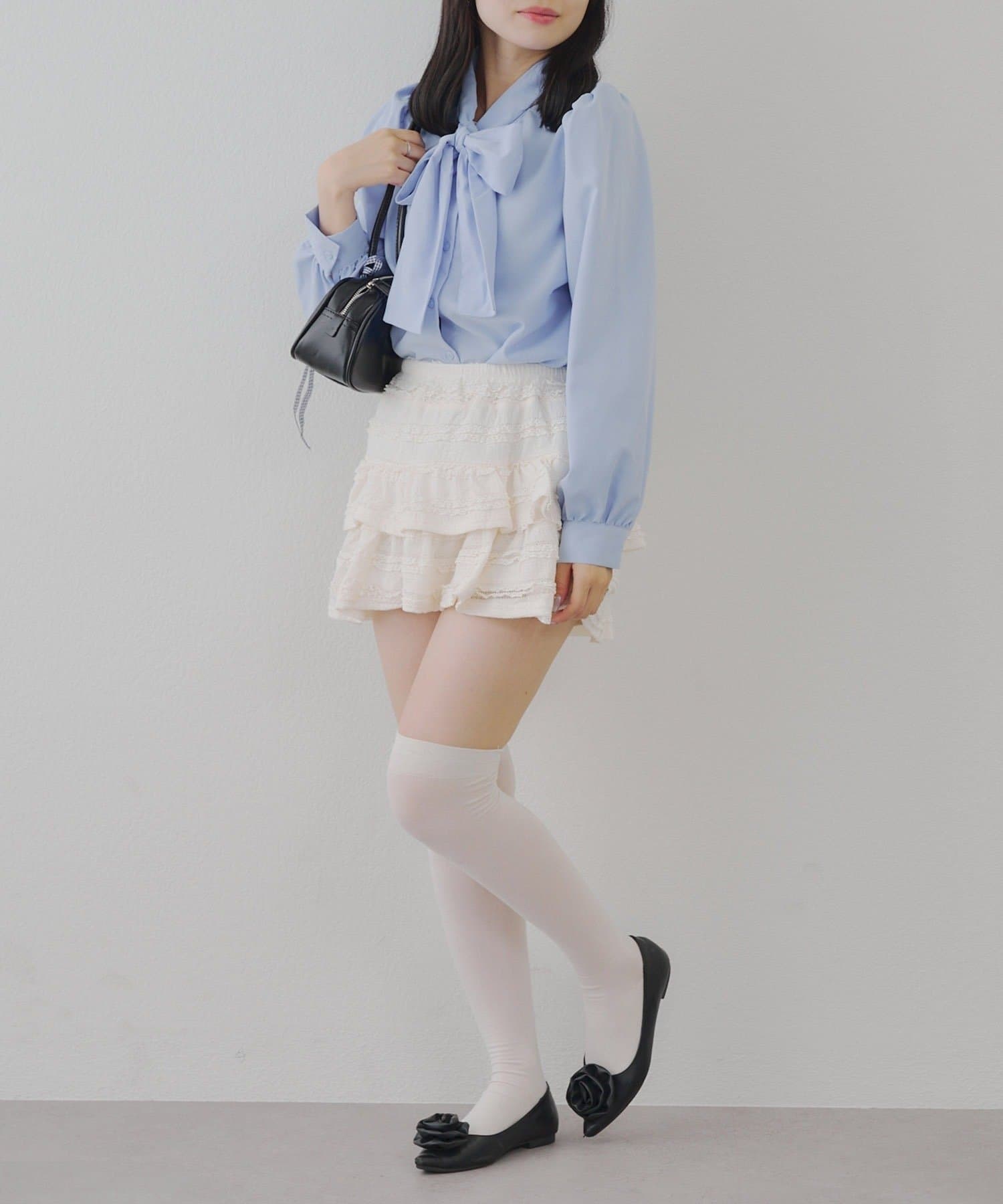 NICE CLAUP / OLIVE des OLIVE OUTLET(ナイスクラップ  / オリーブ デ オリーブ アウトレット) 【RMAF】リボンタイブラウス